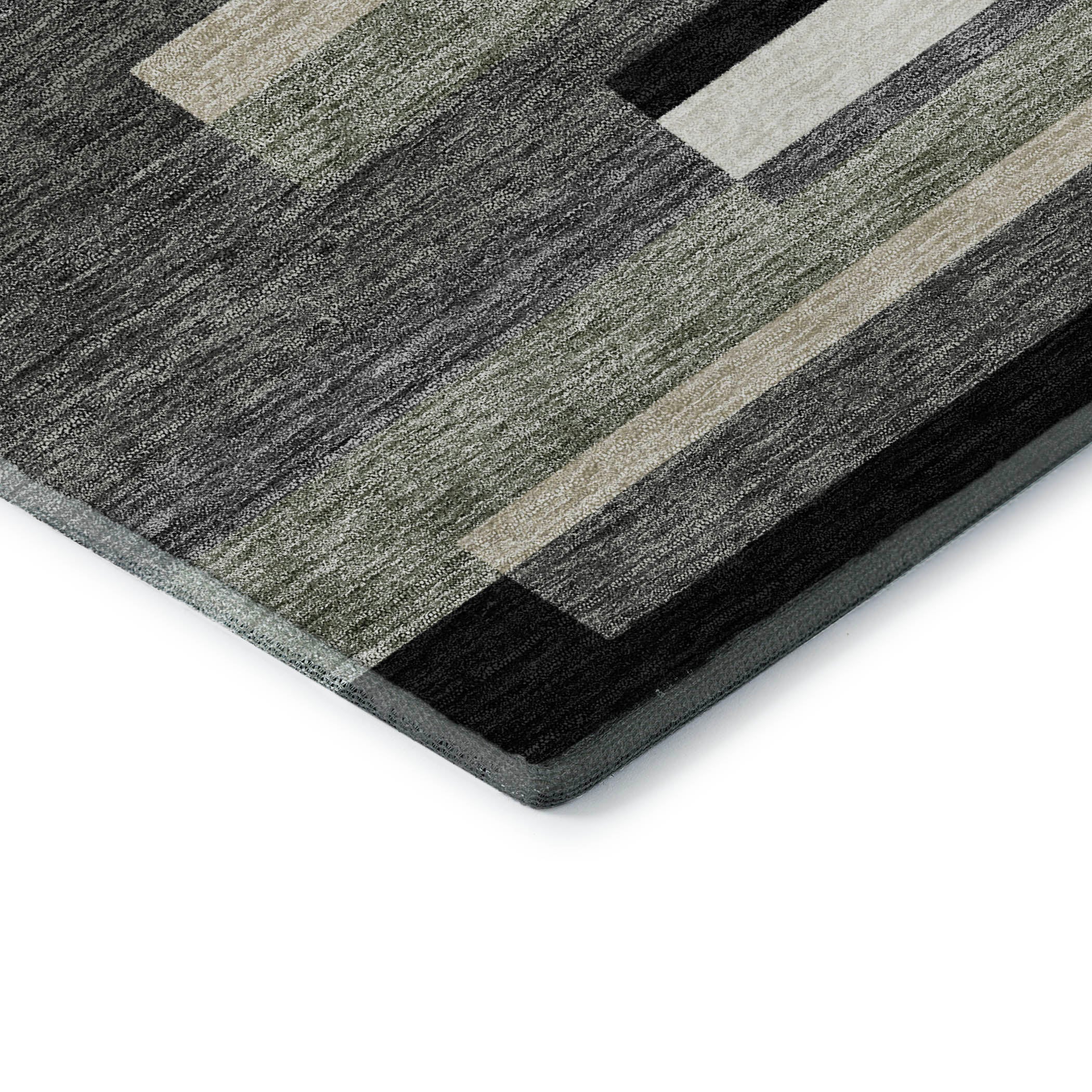 Bruges Machine Washable Transitional Black Rug 1'8" x 2'6" #shape_Rectangle