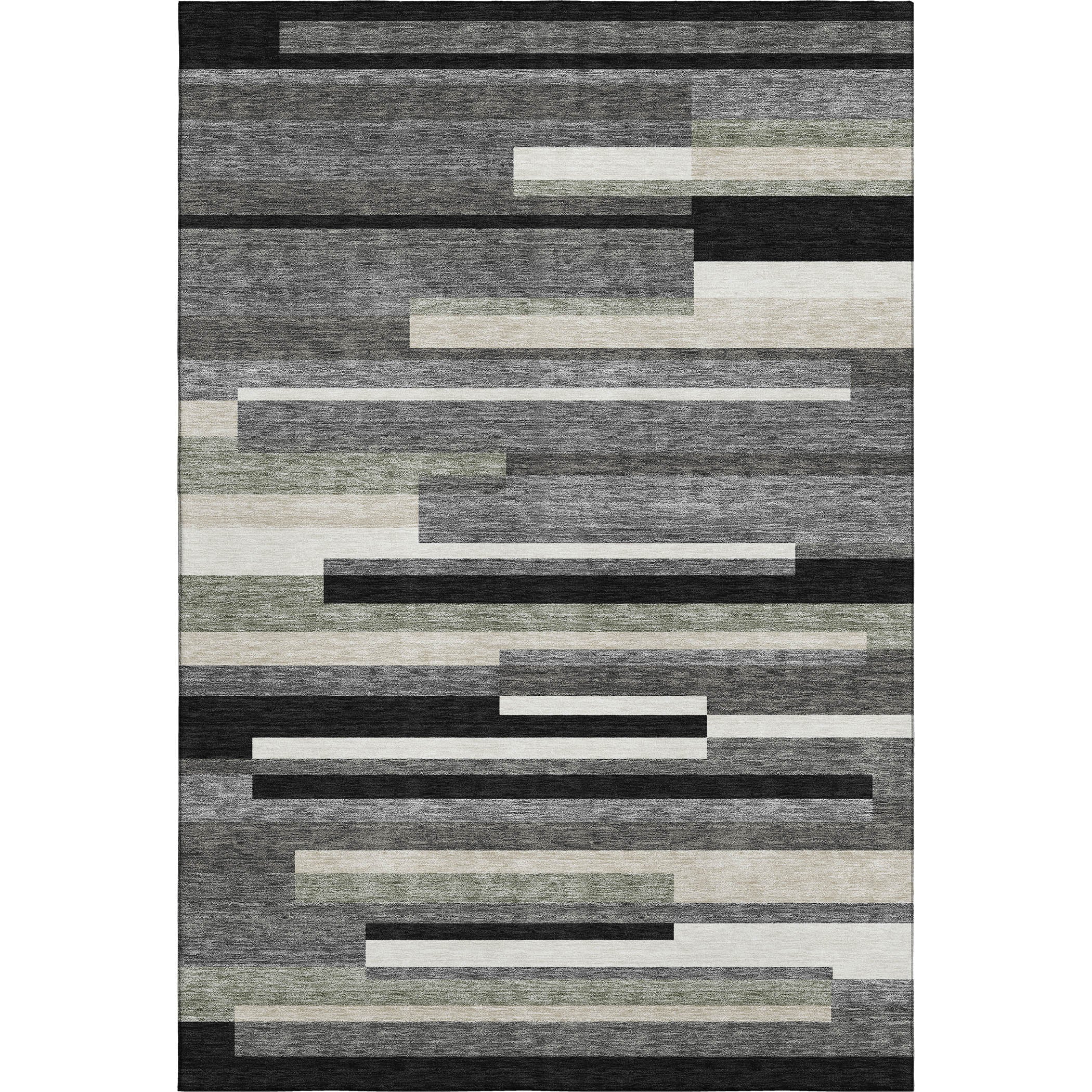Bruges Machine Washable Transitional Black Rug 2'6" x 3'10" #shape_Rectangle