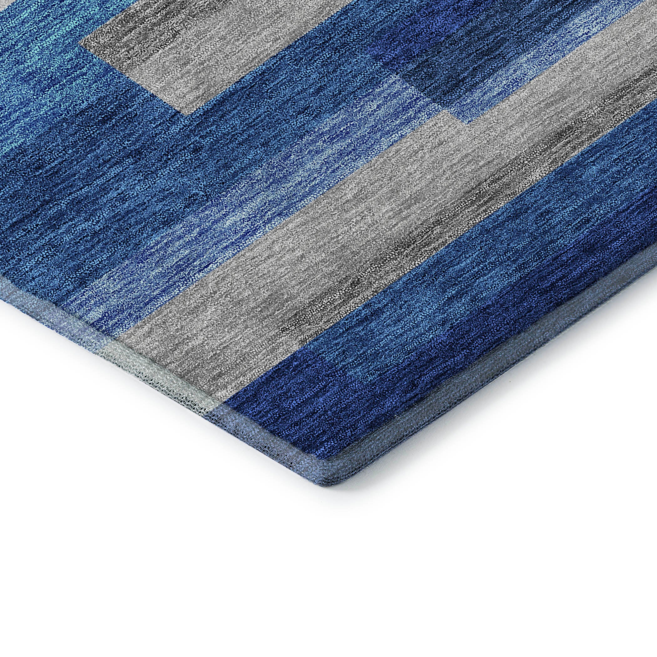 Bruges Machine Washable Transitional Blue Rug 1'8" x 2'6" #shape_Rectangle