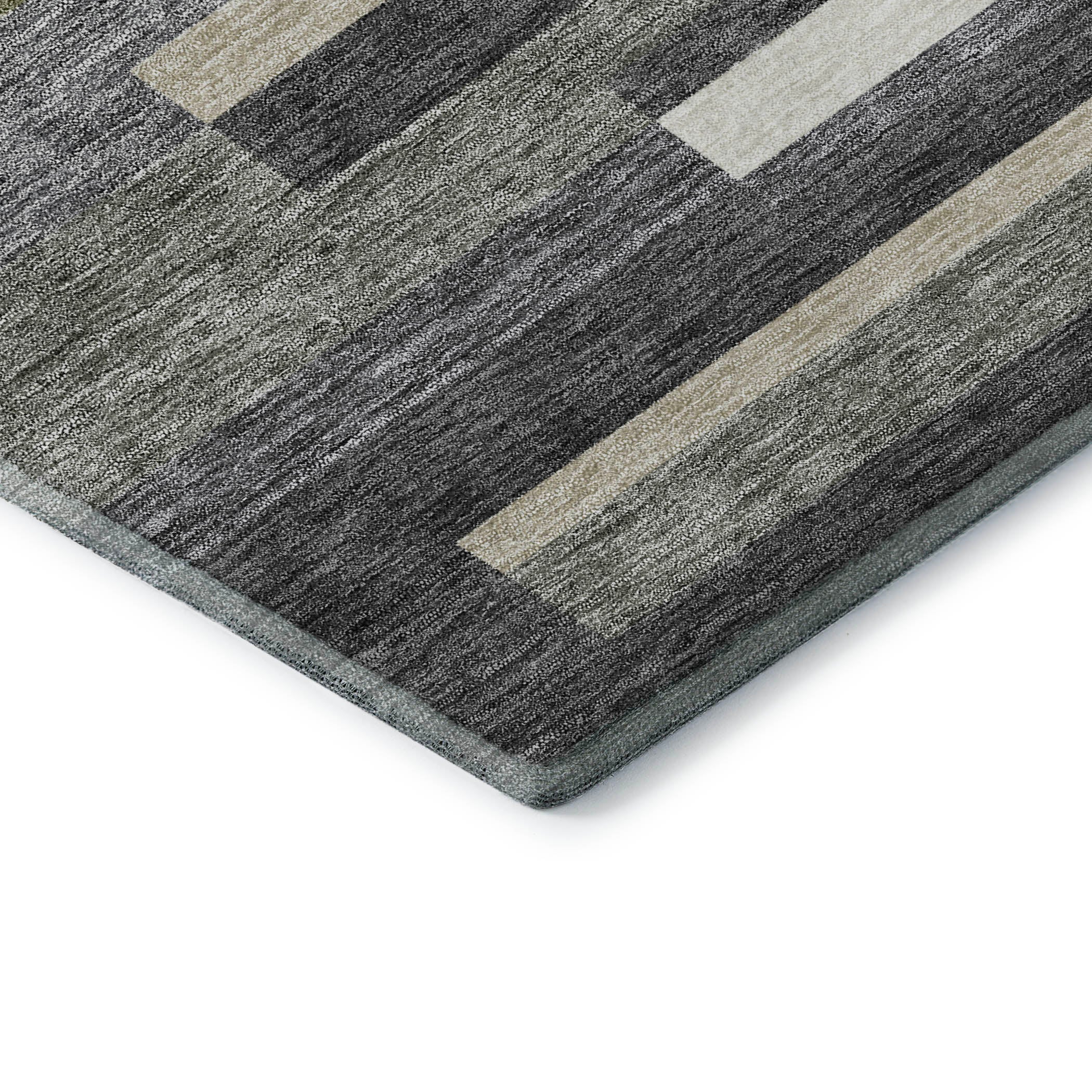 Bruges Machine Washable Transitional Charcoal Gray Rug 1'8" x 2'6" #shape_Rectangle