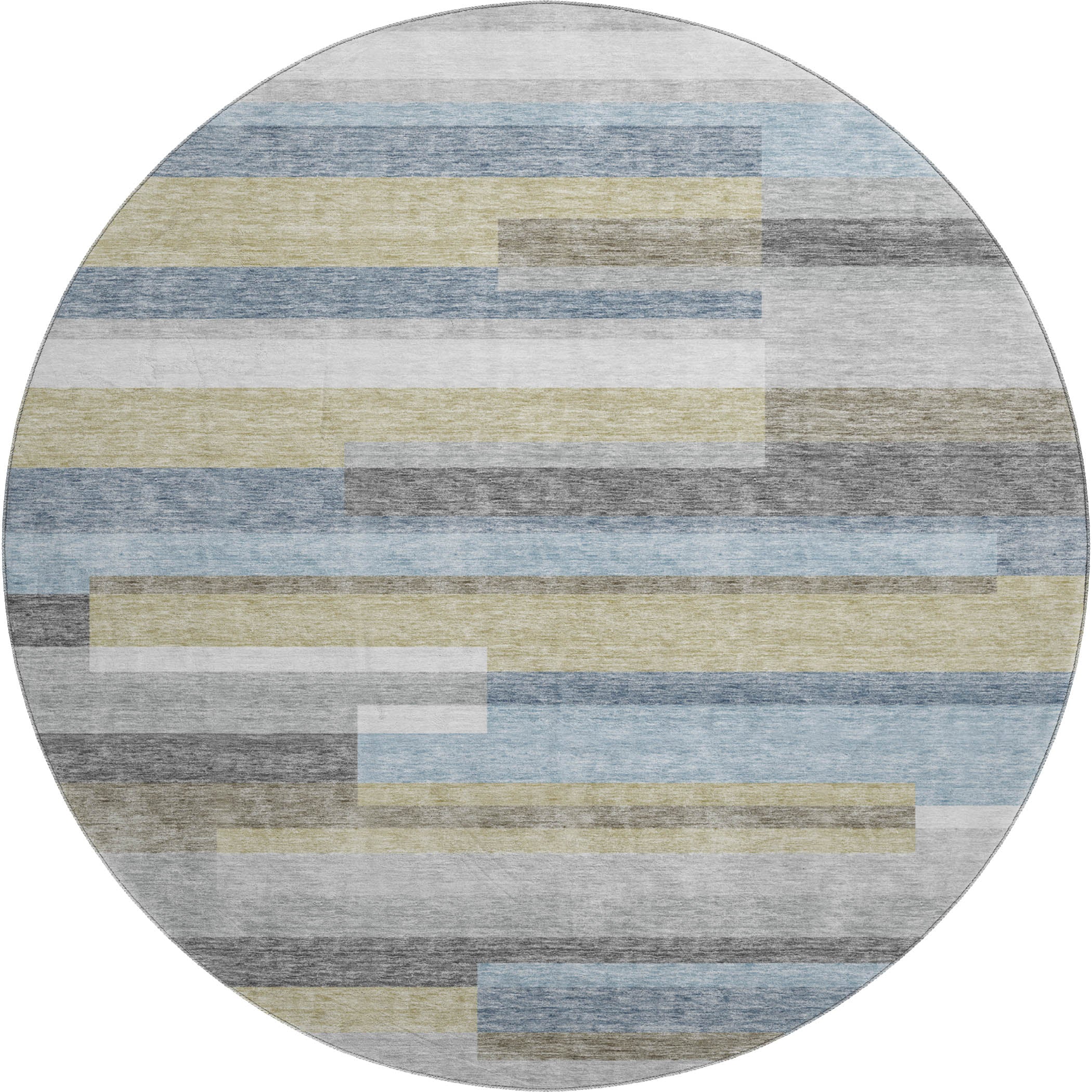 Bruges Machine Washable Transitional Gray Rug 8' x 8' #shape_Round