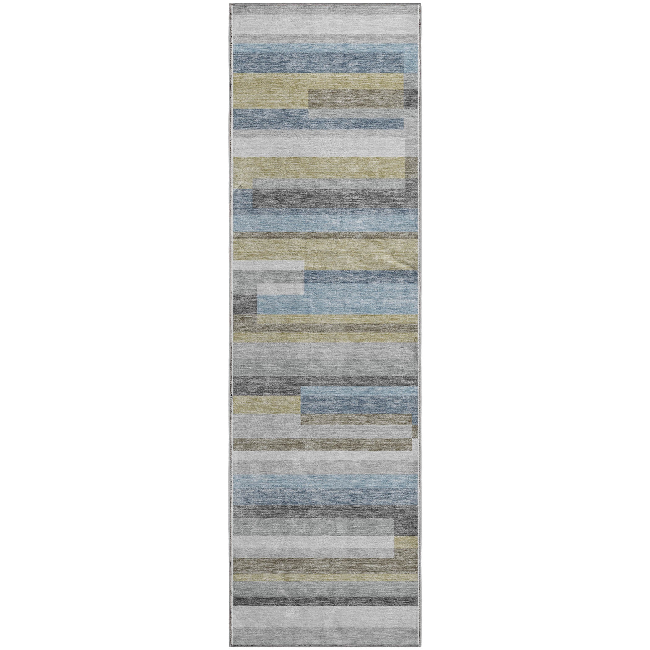 Bruges Machine Washable Transitional Gray Rug 2'3" x 7'6" #shape_Runner