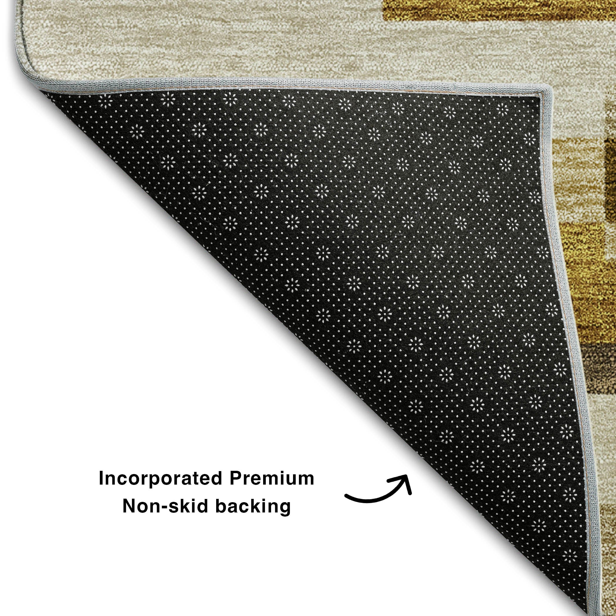 Bruges Machine Washable Transitional Khaki Brown Rug 1'8" x 2'6" #shape_Rectangle