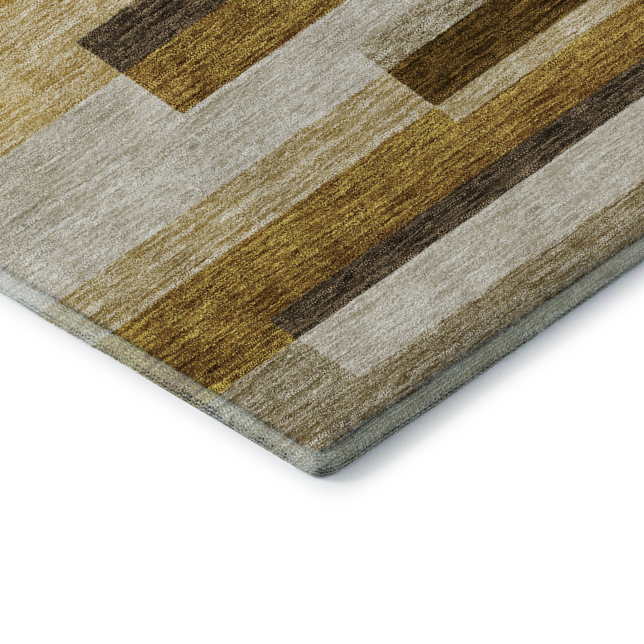 Bruges Machine Washable Transitional Khaki Brown Rug 1'8" x 2'6" #shape_Rectangle