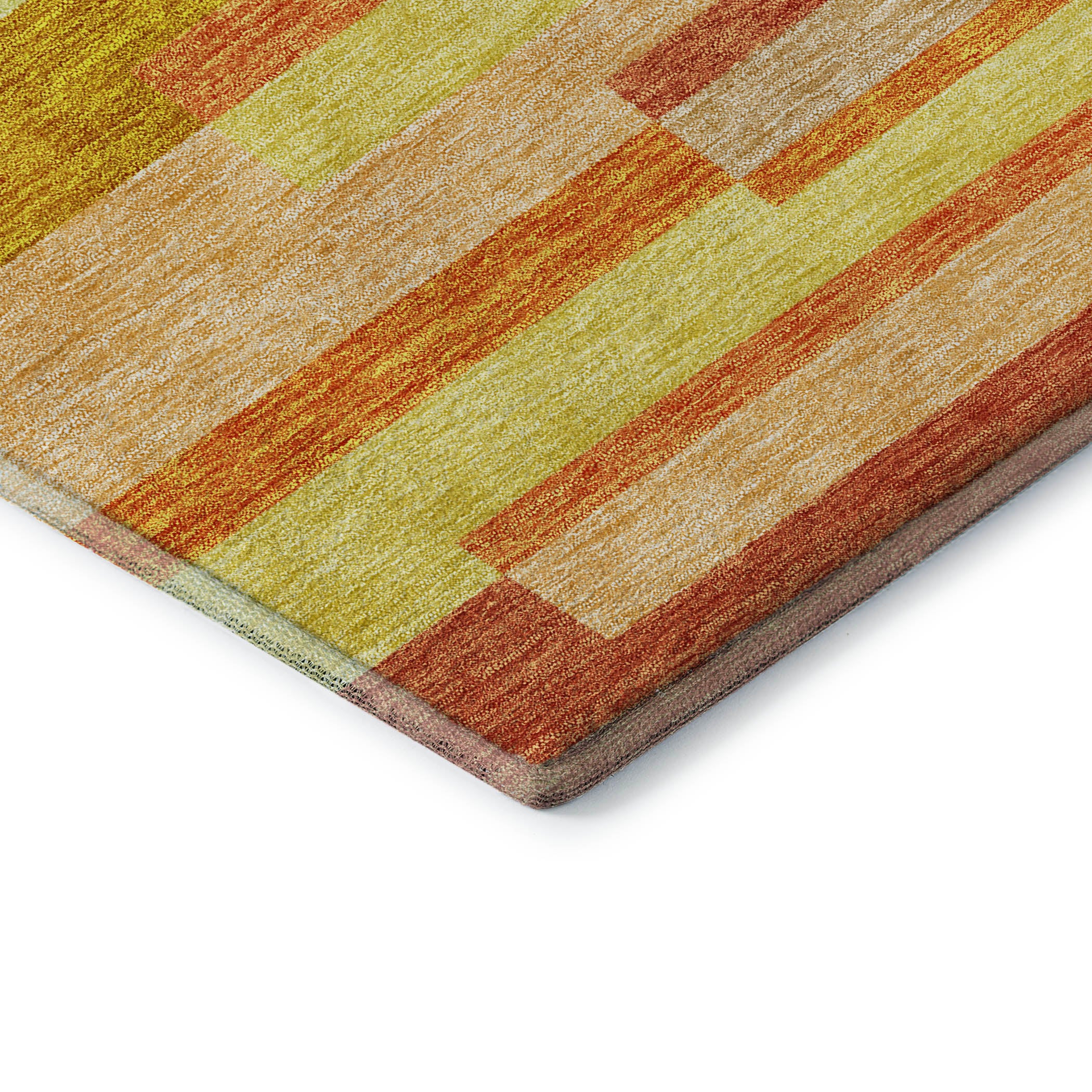 Bruges Machine Washable Transitional Orange Rug 1'8" x 2'6" #shape_Rectangle