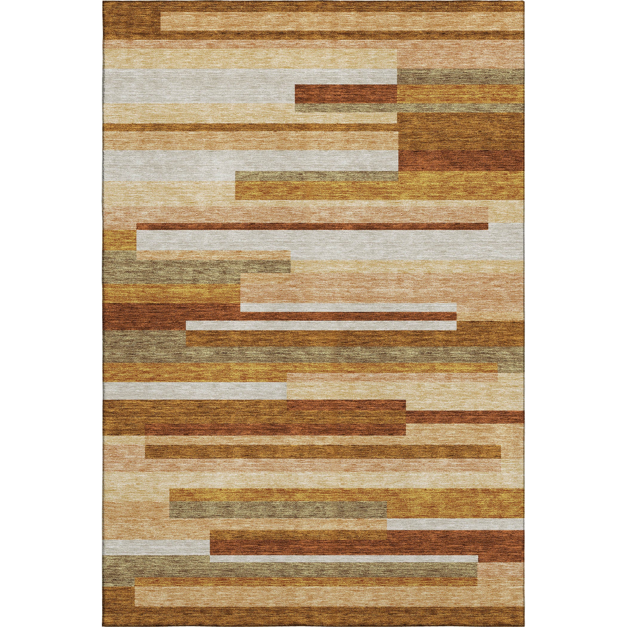 Bruges Machine Washable Transitional Paprika Orange Rug 2'6" x 3'10" #shape_Rectangle