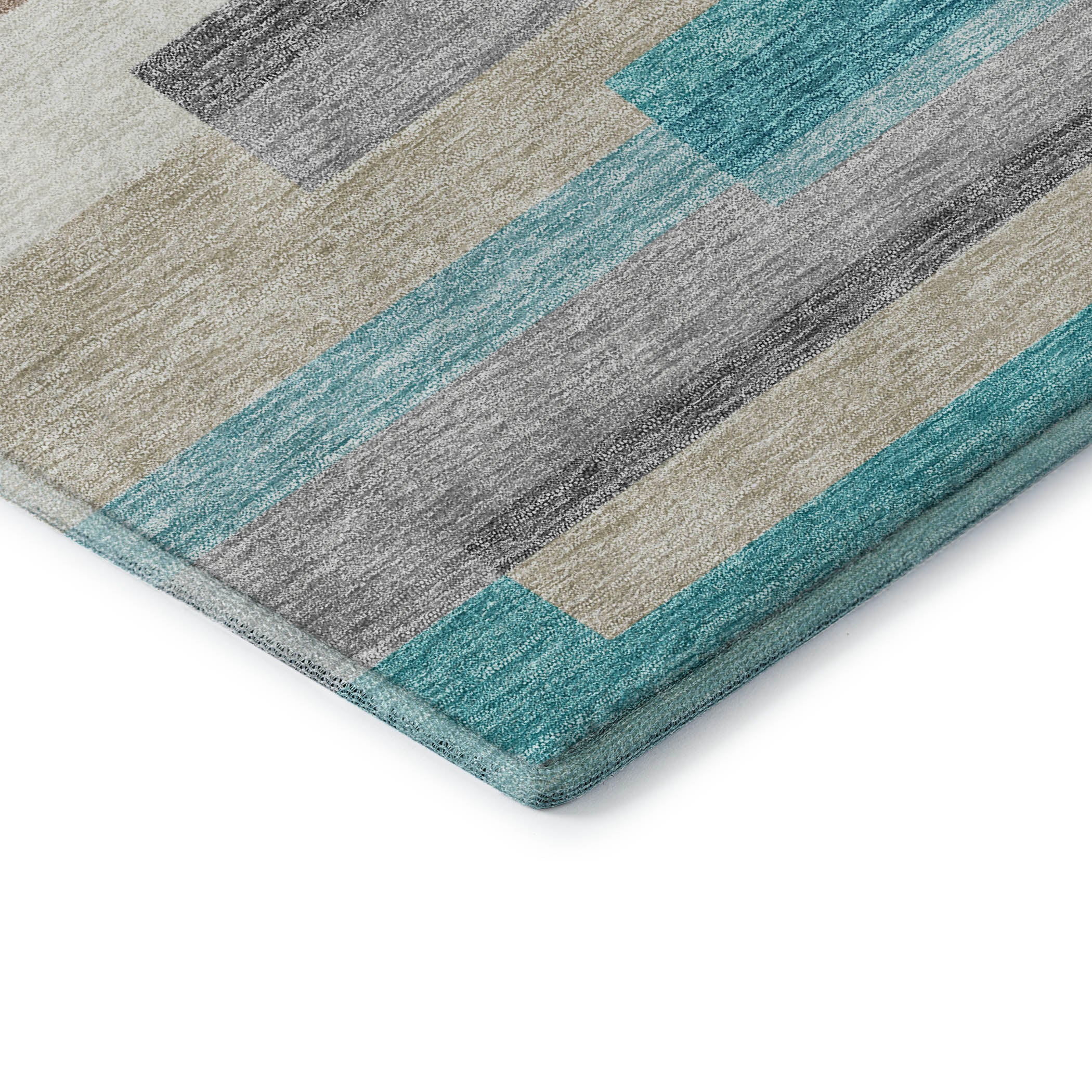 Bruges Machine Washable Transitional Teal Rug 1'8" x 2'6" #shape_Rectangle