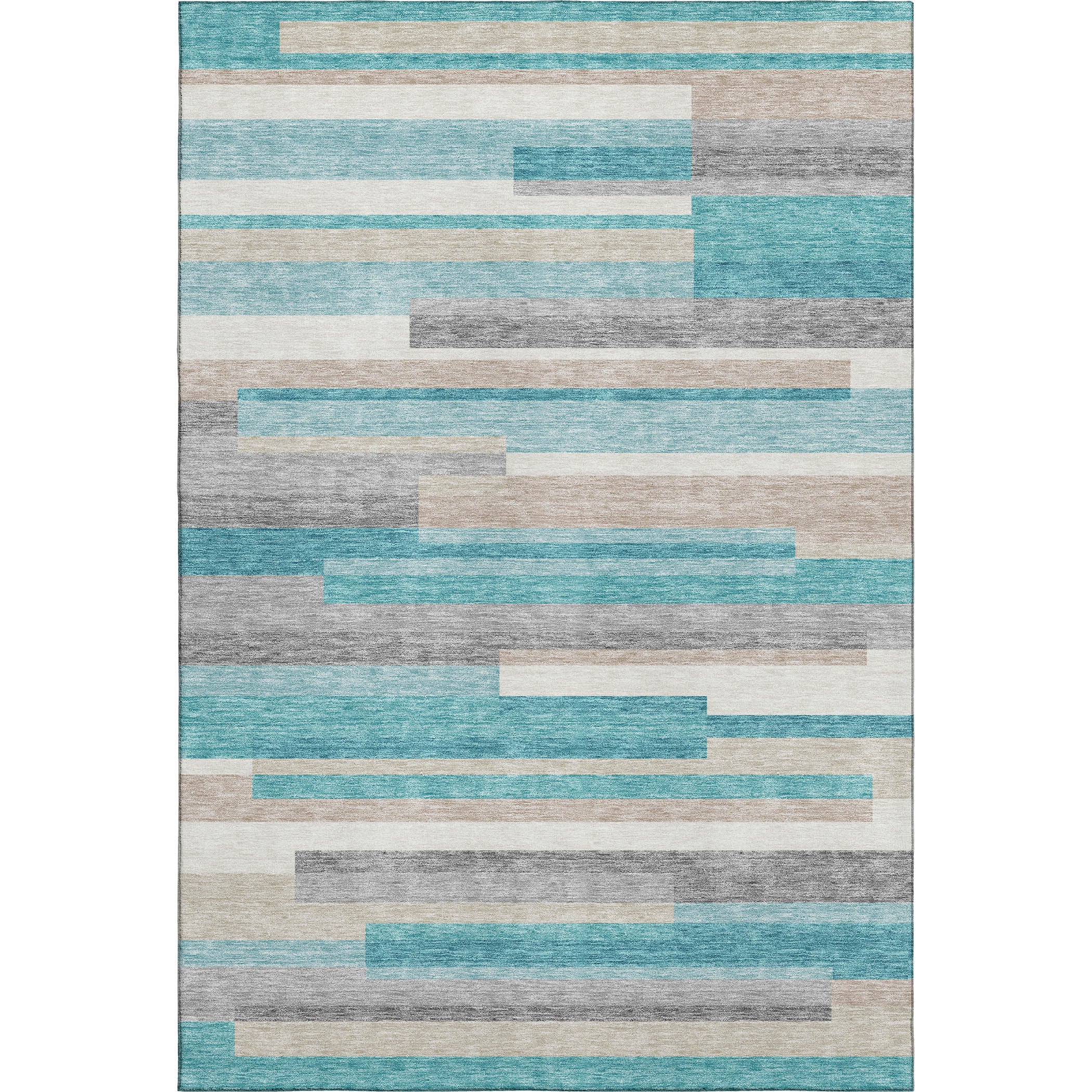 Bruges Machine Washable Transitional Teal Rug 2'6" x 3'10" #shape_Rectangle