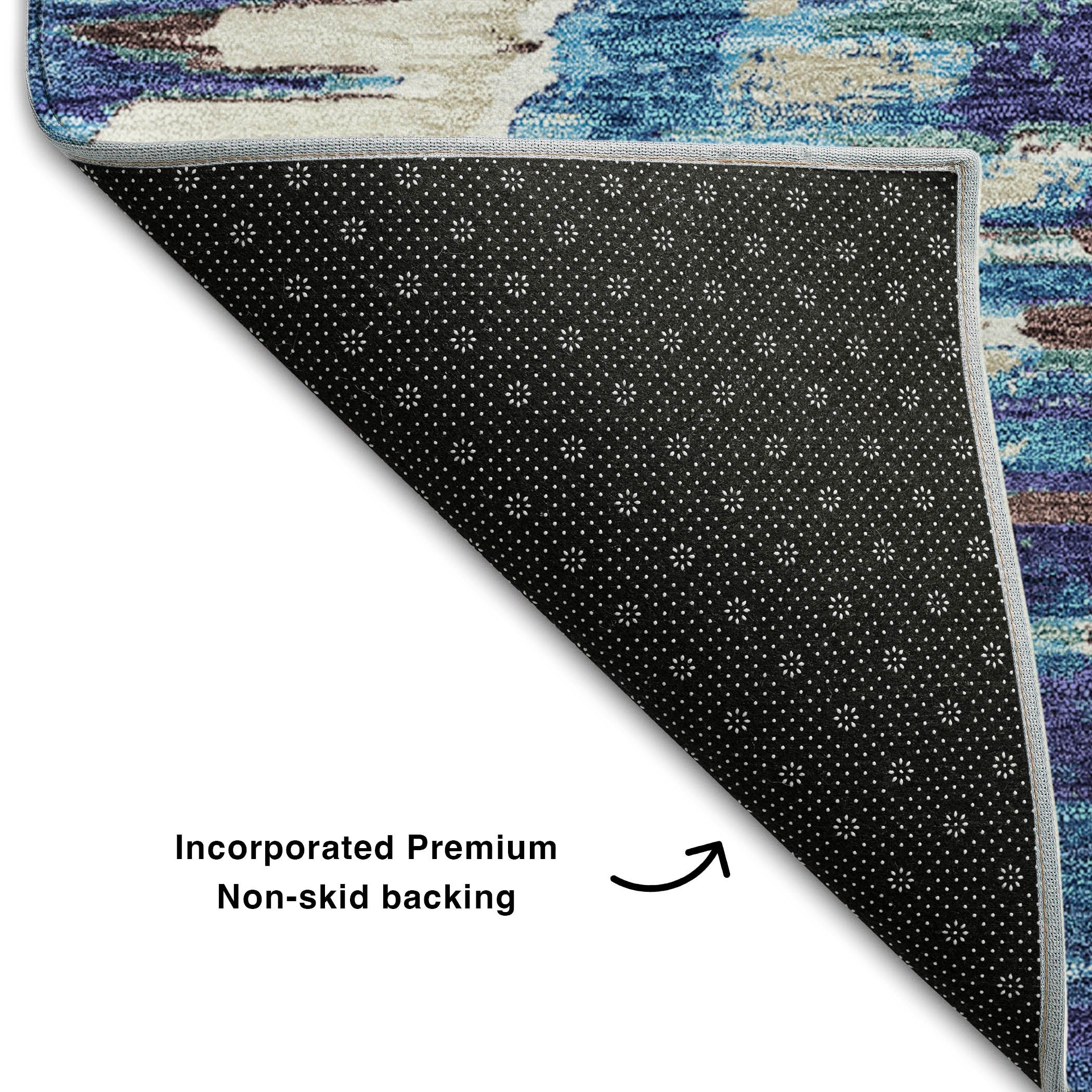 Oslo Machine Washable Transitional Blue Rug 1'8" x 2'6" #shape_Rectangle