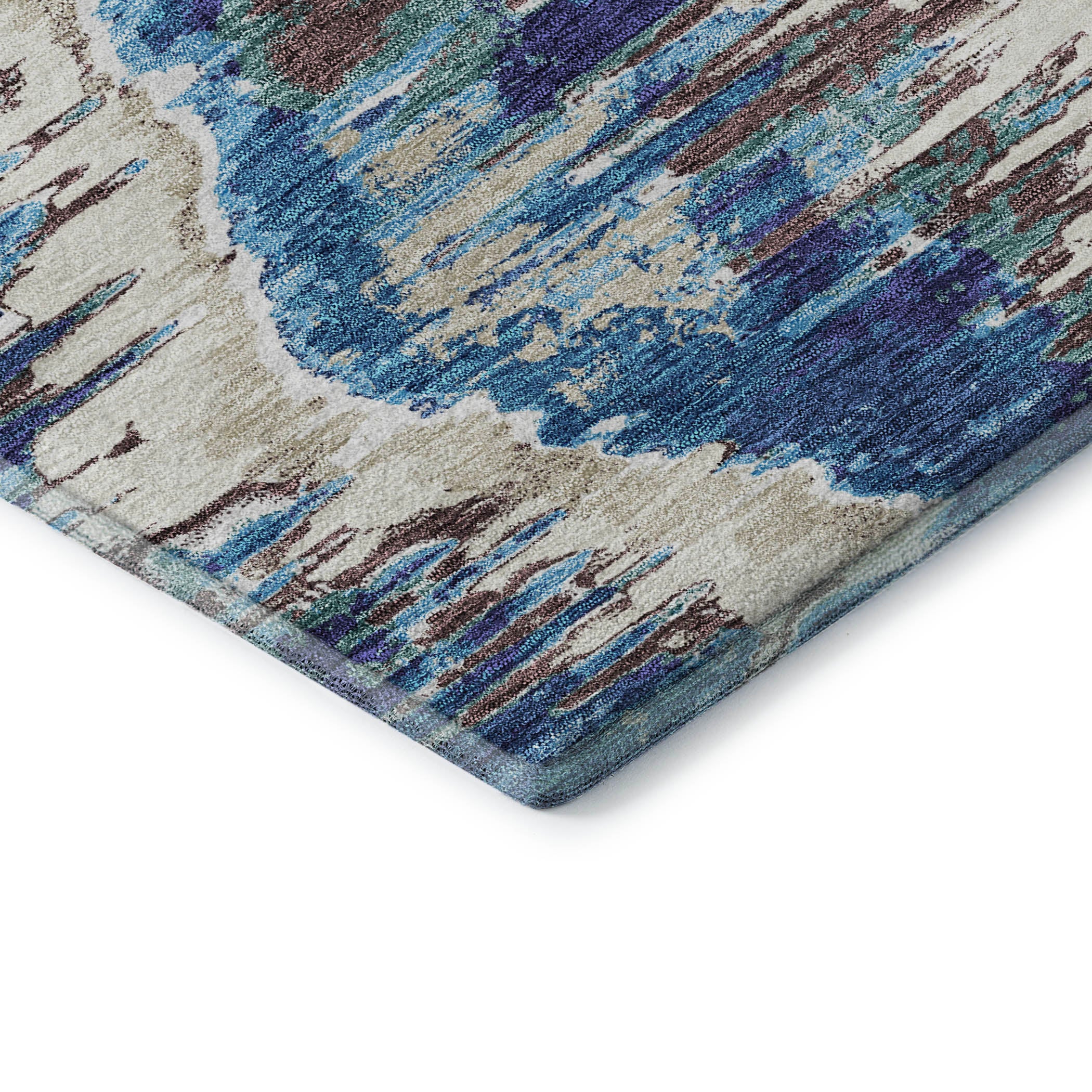 Oslo Machine Washable Transitional Blue Rug 1'8" x 2'6" #shape_Rectangle