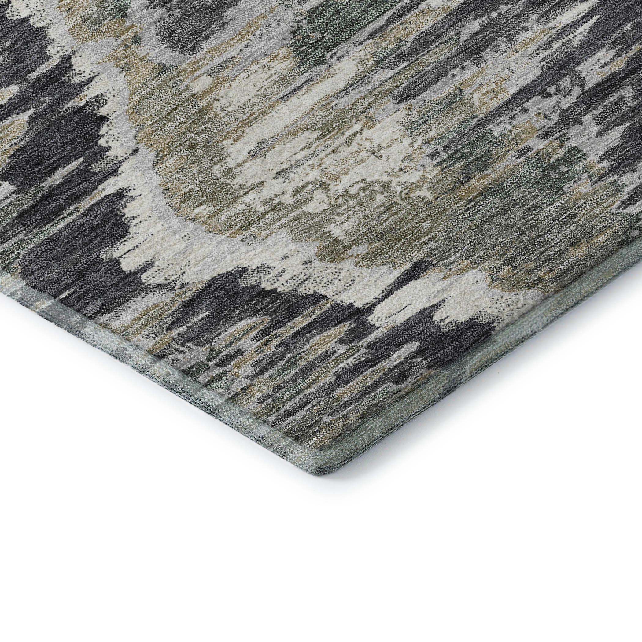 Oslo Machine Washable Transitional Charcoal Gray Rug 1'8" x 2'6" #shape_Rectangle