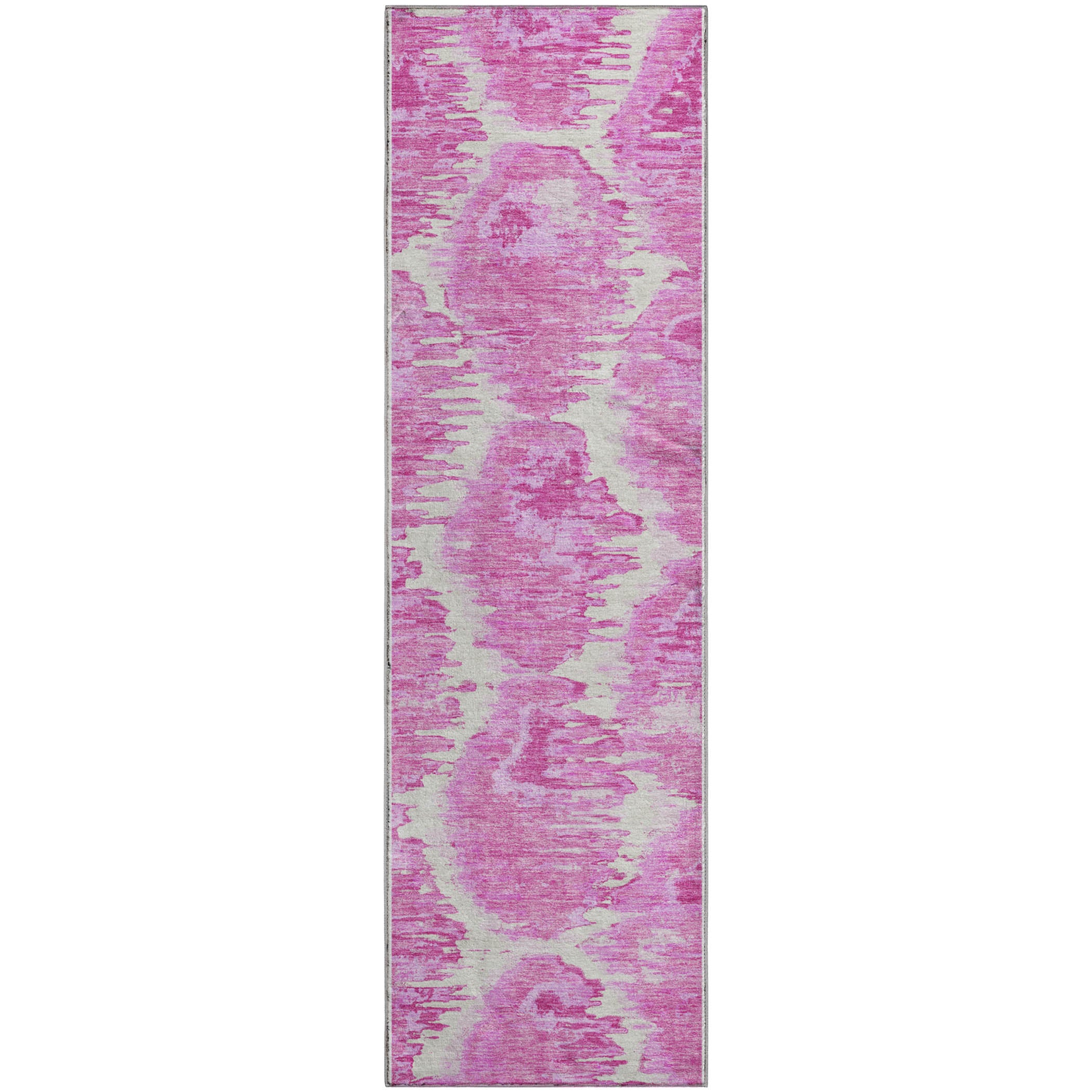 Oslo Machine Washable Transitional Pink Rug 2'3" x 7'6" #shape_Runner