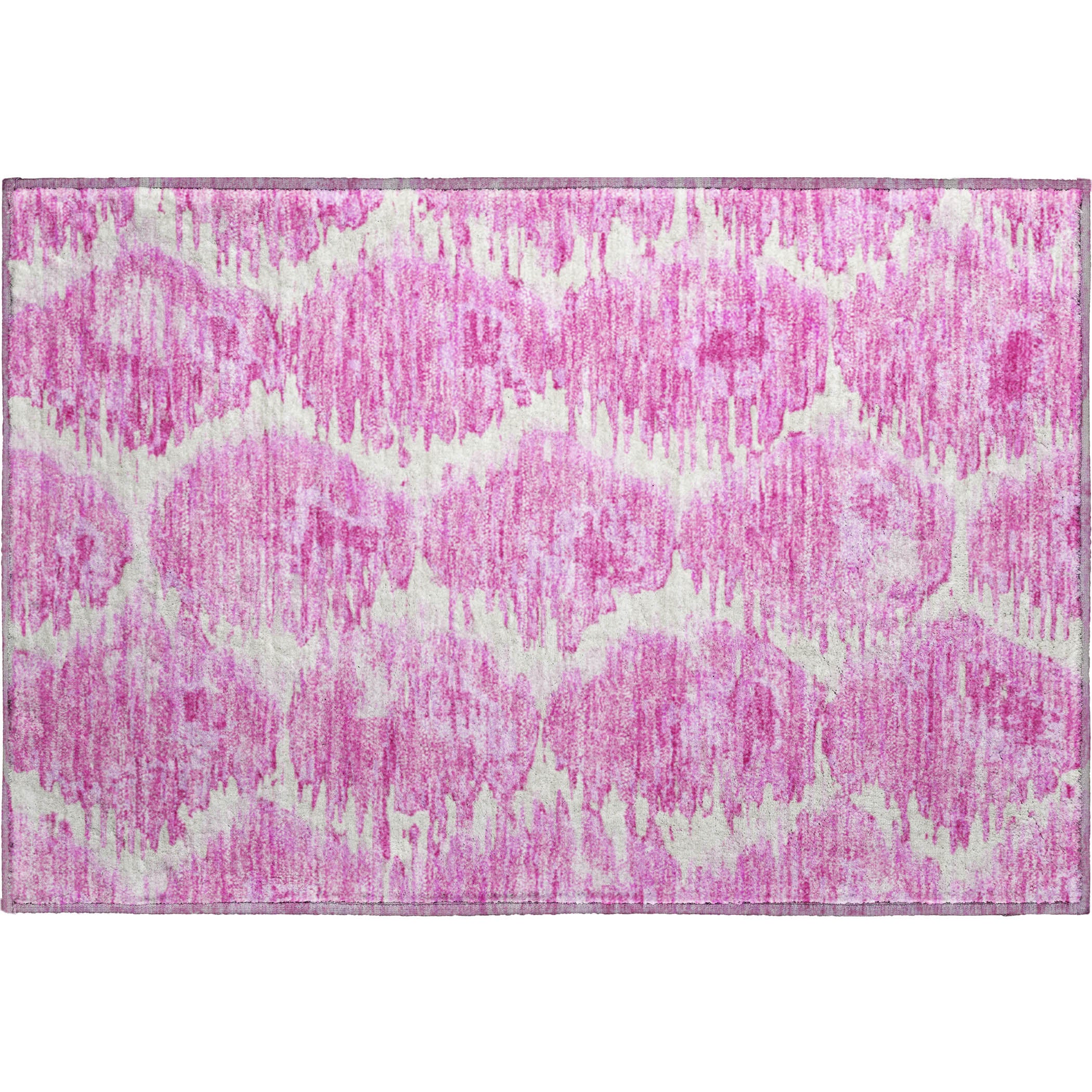 Oslo Machine Washable Transitional Pink Rug 1'8" x 2'6" #shape_Rectangle