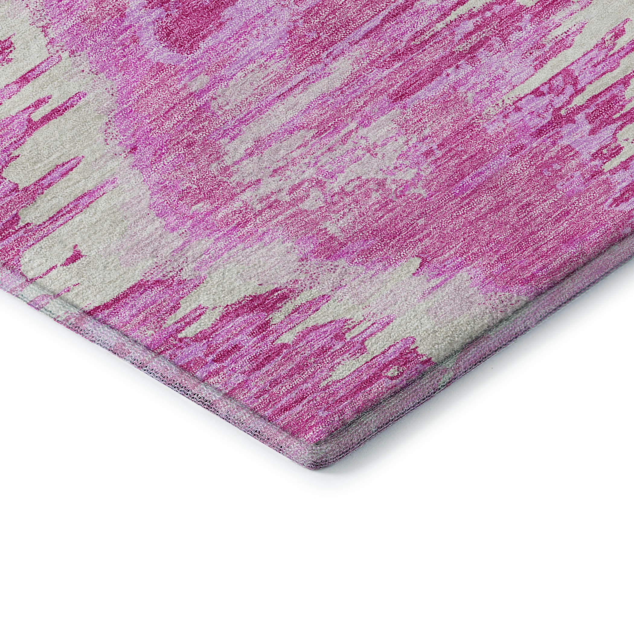 Oslo Machine Washable Transitional Pink Rug 1'8" x 2'6" #shape_Rectangle