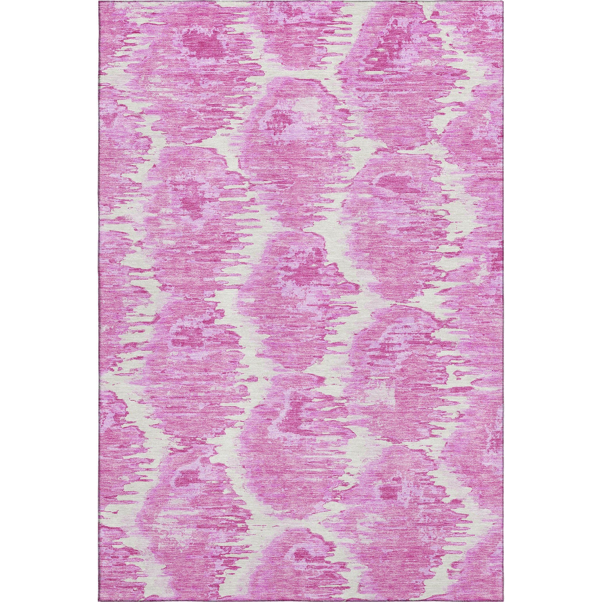Oslo Machine Washable Transitional Pink Rug 2'6" x 3'10" #shape_Rectangle