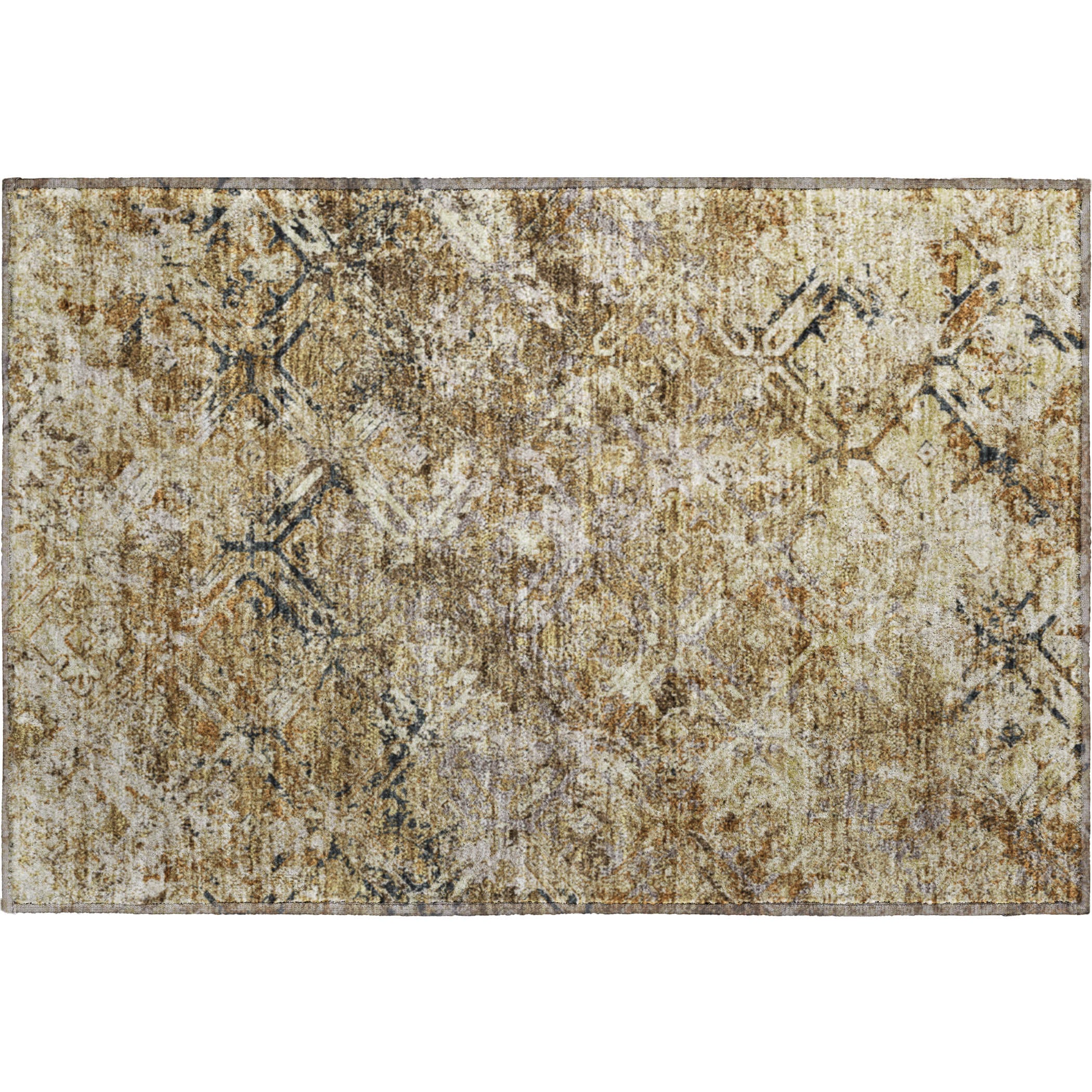 Cairo Machine Washable Transitional Beige Brown Rug 1'8" x 2'6" #shape_Rectangle
