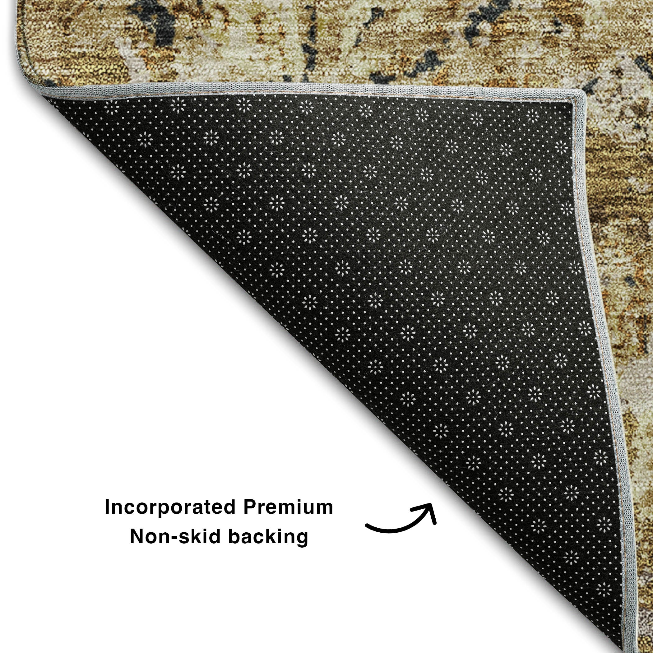Cairo Machine Washable Transitional Beige Brown Rug 1'8" x 2'6" #shape_Rectangle