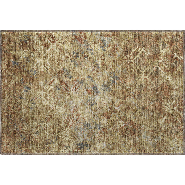 Cairo Machine Washable Transitional Brown Rug 1'8" x 2'6"