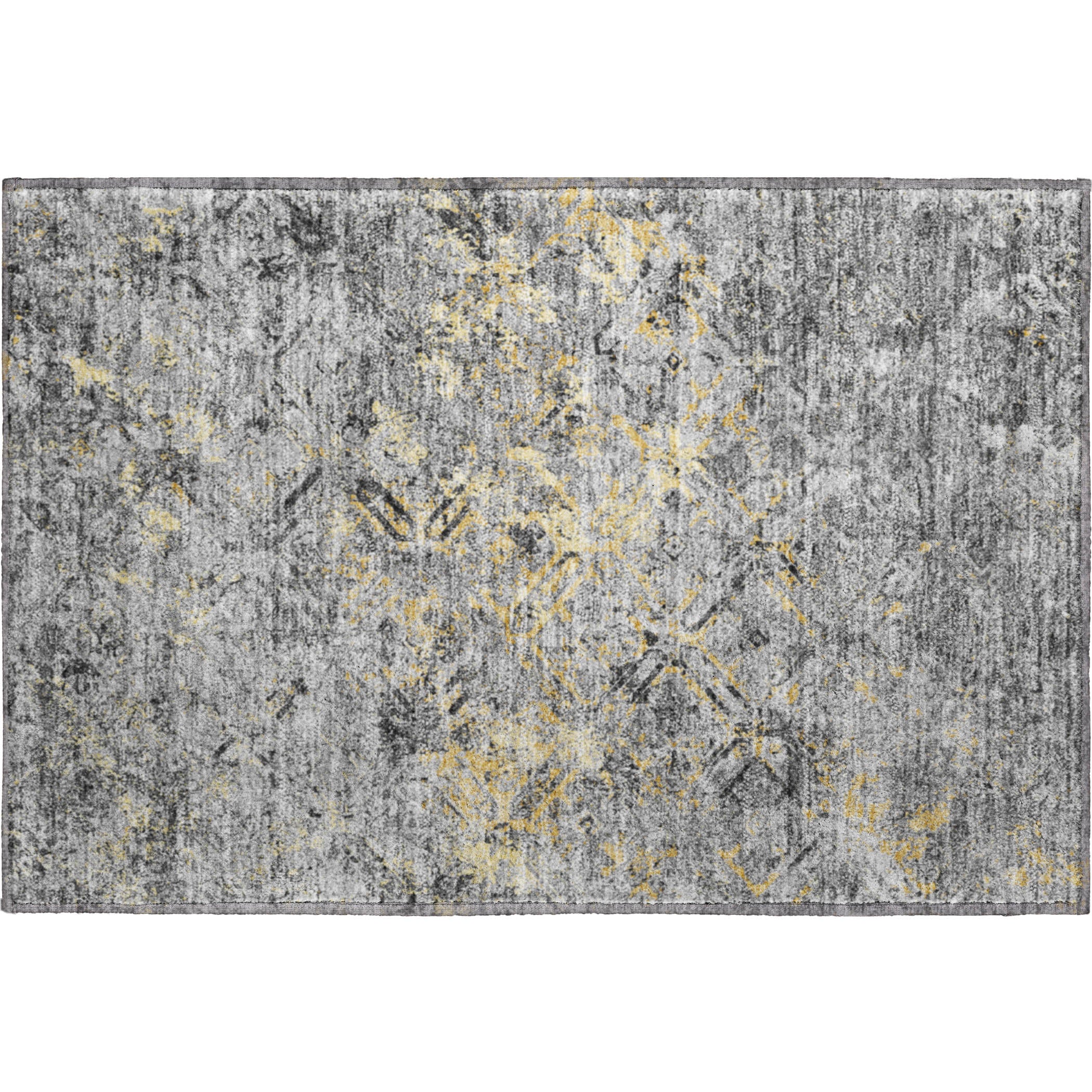 Cairo Machine Washable Transitional Gray Rug 1'8" x 2'6" #shape_Rectangle