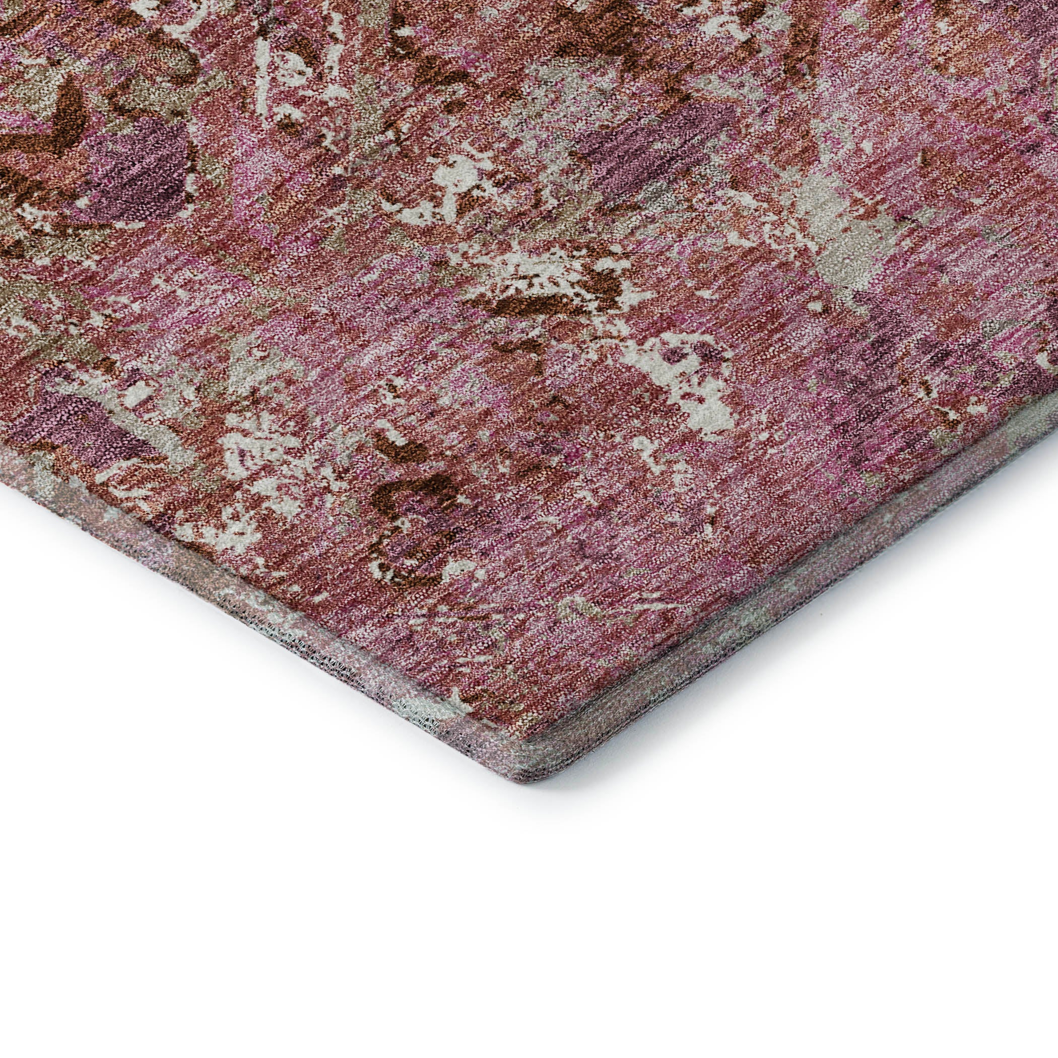 Cairo Machine Washable Transitional Pink Rug 1'8" x 2'6" #shape_Rectangle