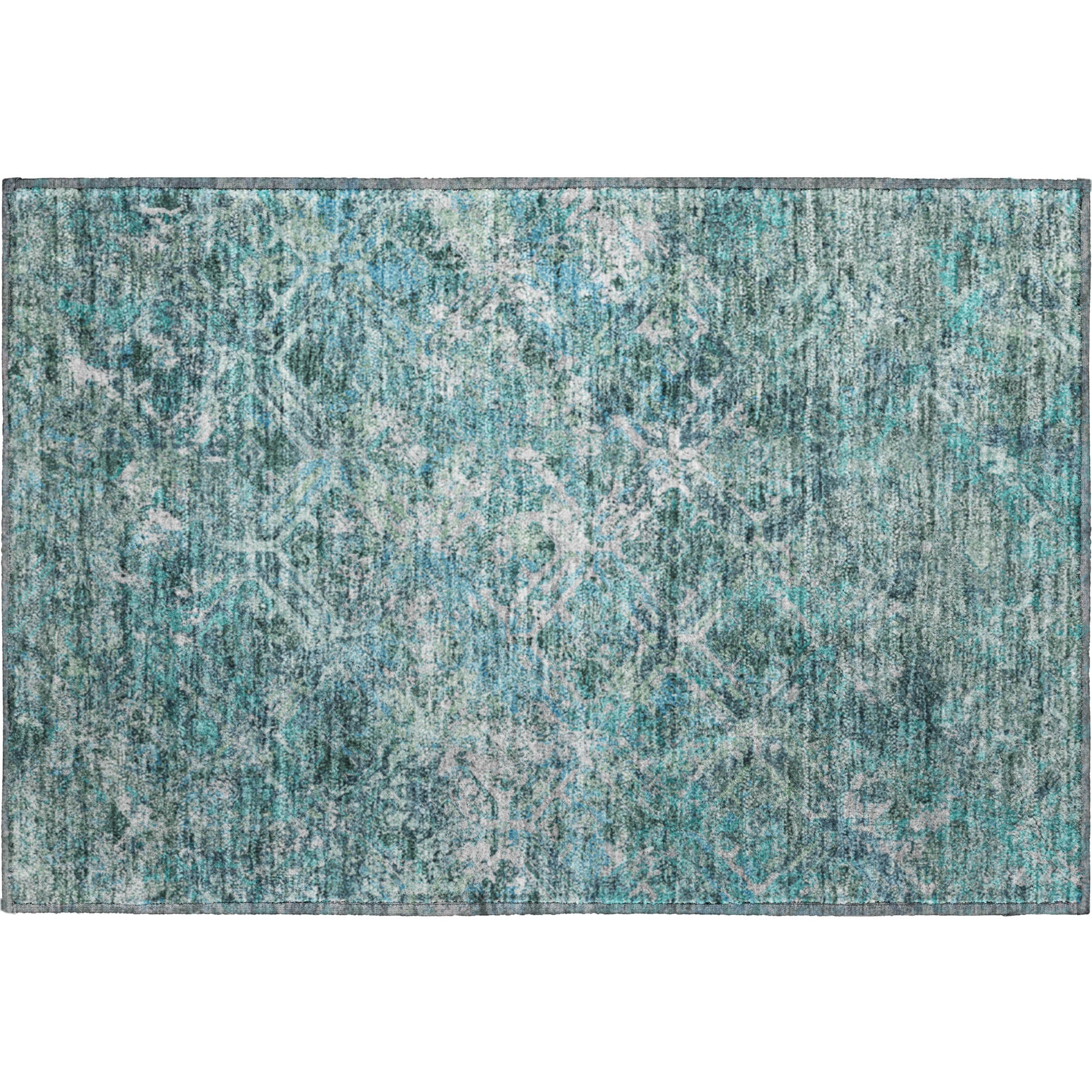 Cairo Machine Washable Transitional Sage Green Rug 1'8" x 2'6" #shape_Rectangle