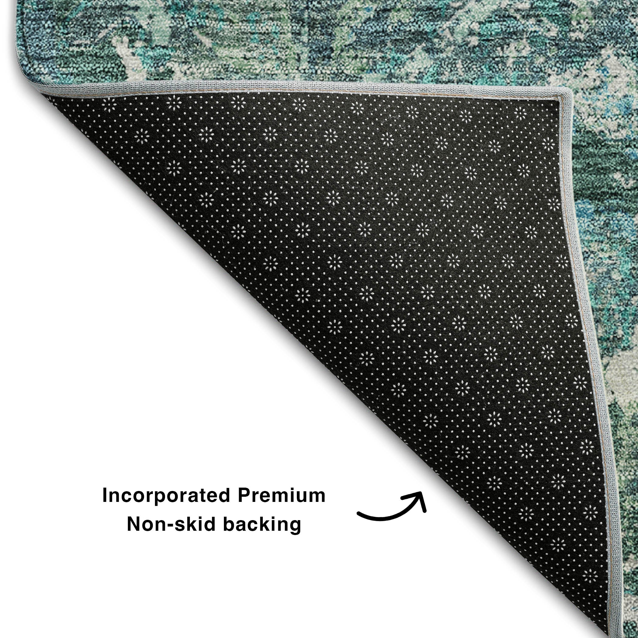 Cairo Machine Washable Transitional Sage Green Rug 1'8" x 2'6" #shape_Rectangle