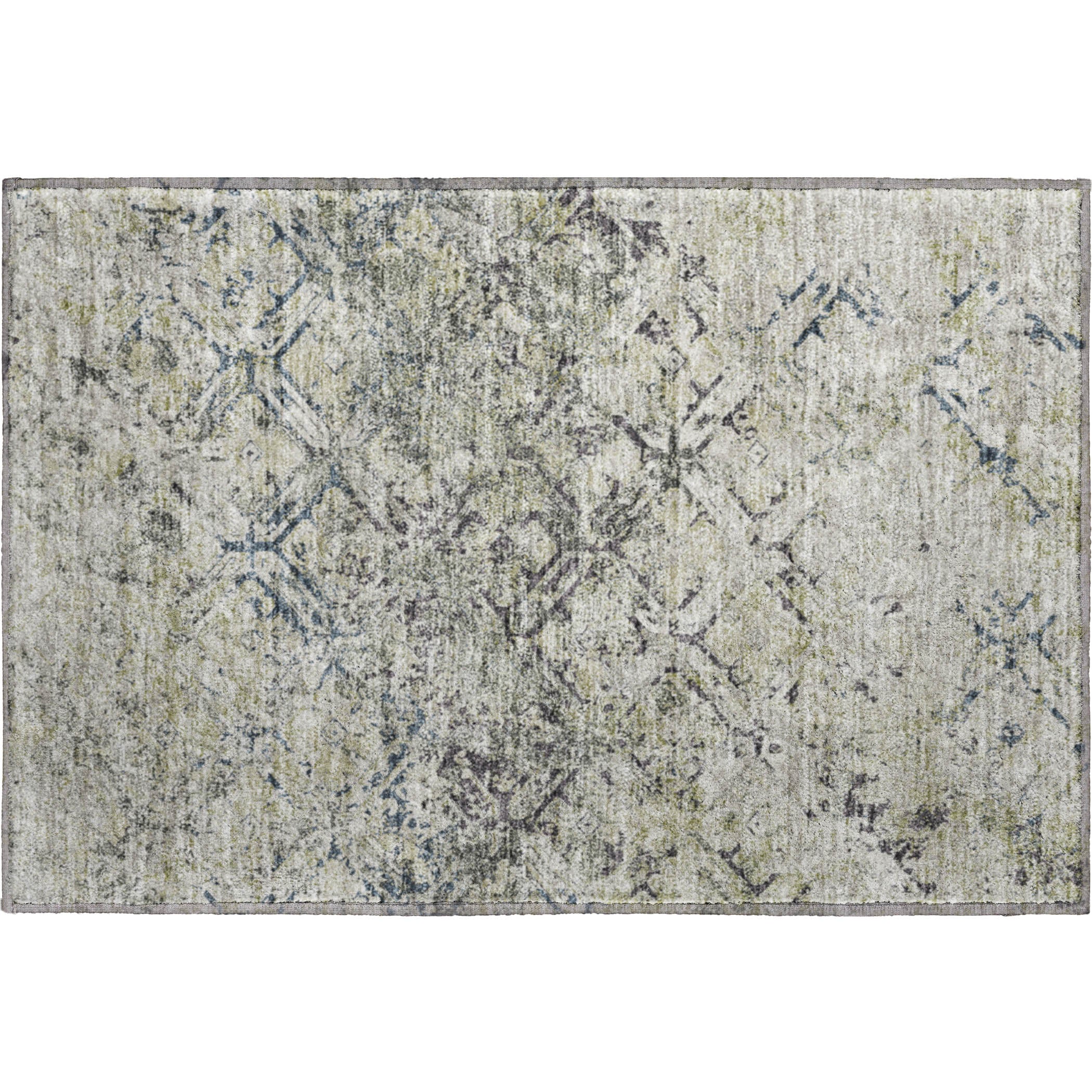 Cairo Machine Washable Transitional Silver Gray Rug 1'8" x 2'6" #shape_Rectangle
