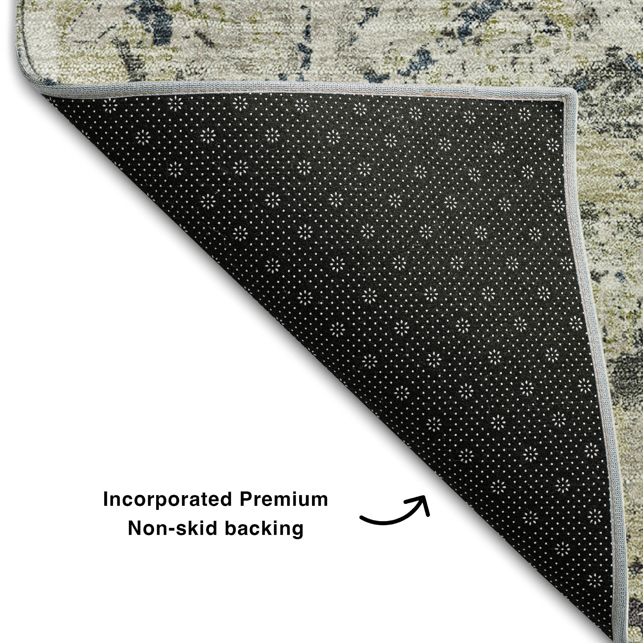 Cairo Machine Washable Transitional Silver Gray Rug 1'8" x 2'6" #shape_Rectangle