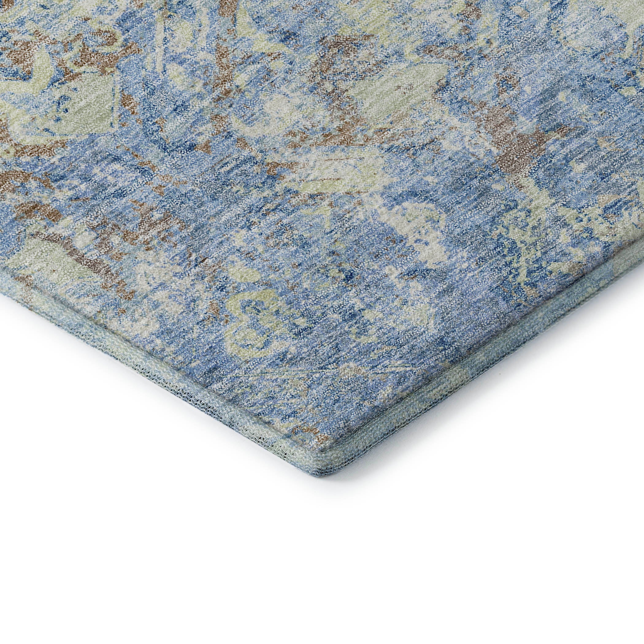 Cairo Machine Washable Transitional Sky Blue Rug 1'8" x 2'6" #shape_Rectangle