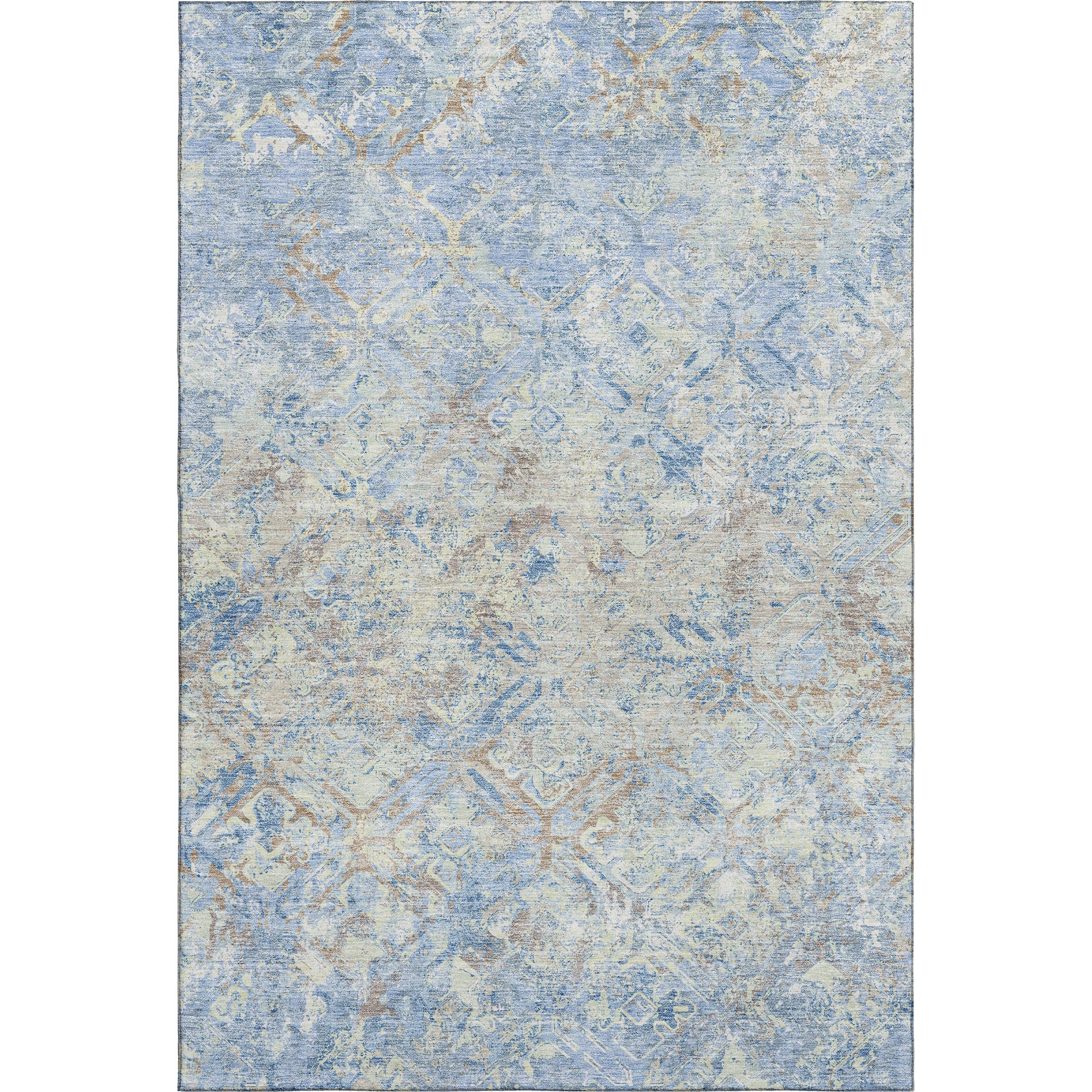 Cairo Machine Washable Transitional Sky Blue Rug 2'6" x 3'10" #shape_Rectangle
