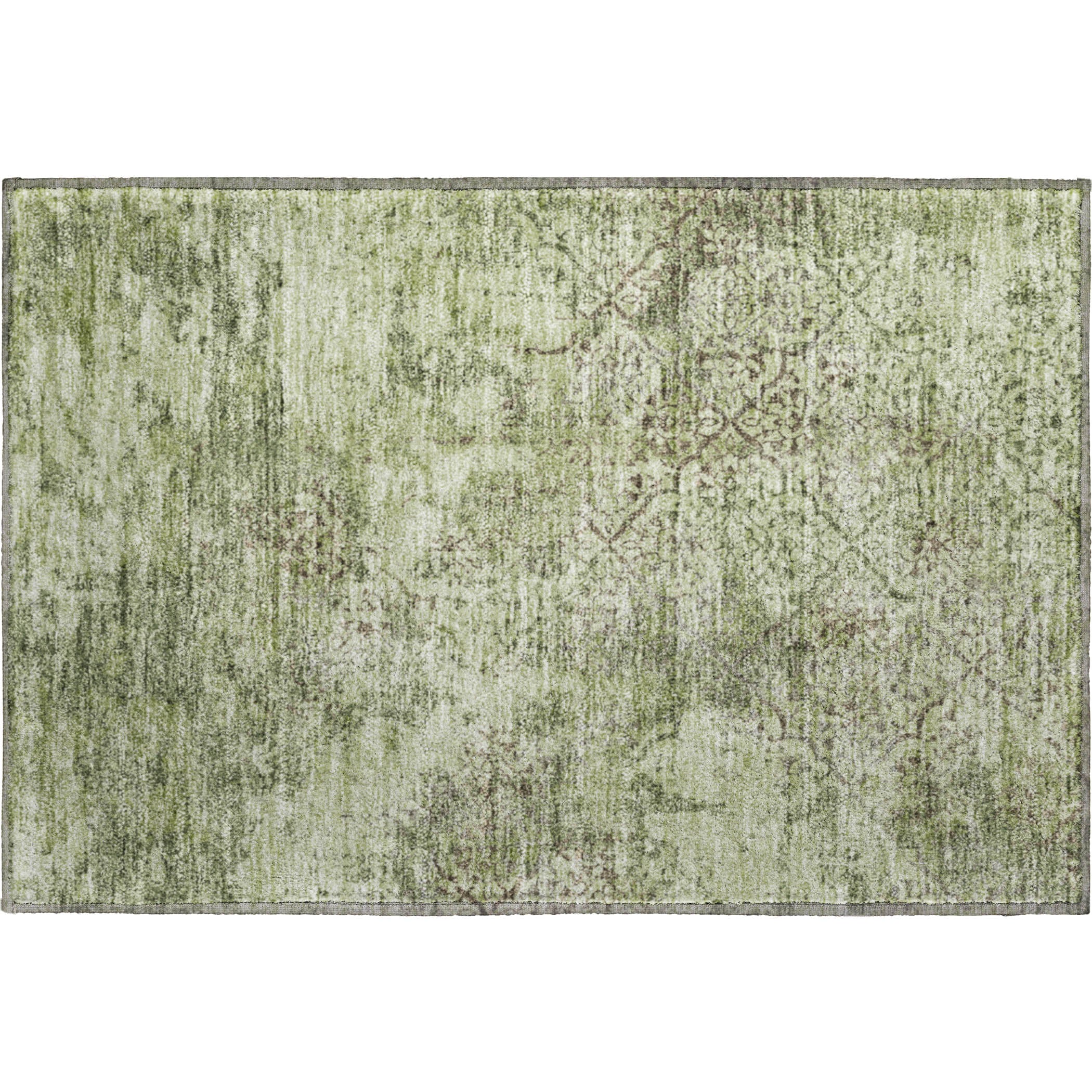 Bangkok Machine Washable Transitional Aloe Green Rug 1'8" x 2'6" #shape_Rectangle