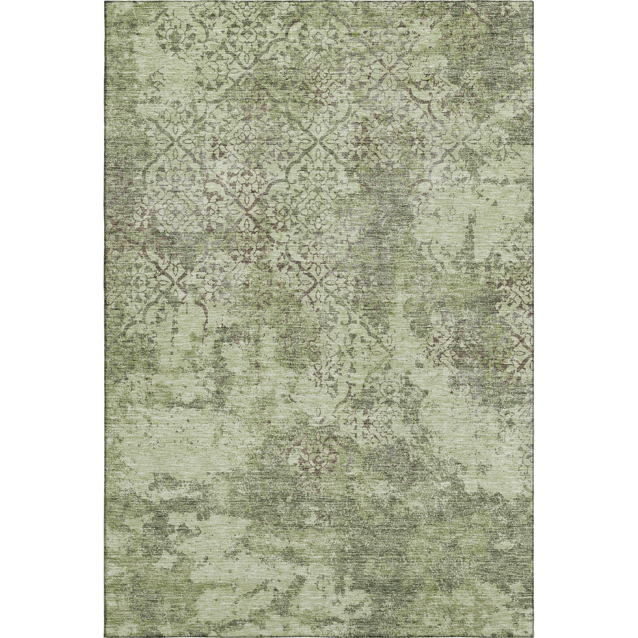 Bangkok Machine Washable Transitional Aloe Green Rug 2'6" x 3'10" #shape_Rectangle