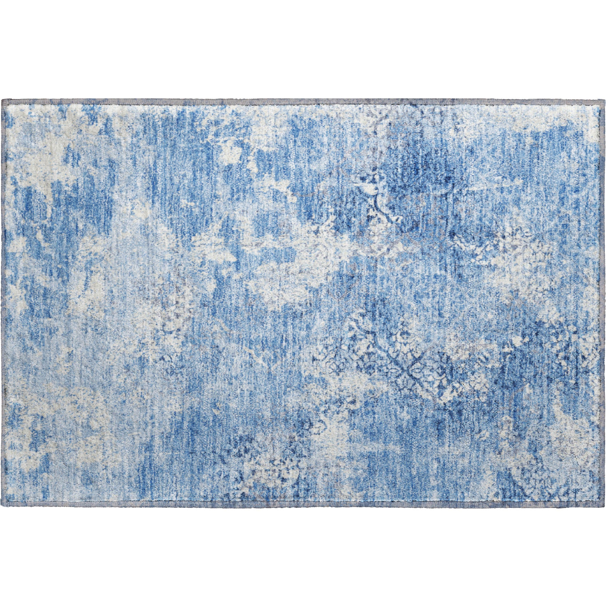 Bangkok Machine Washable Transitional Blue Rug 1'8" x 2'6" #shape_Rectangle