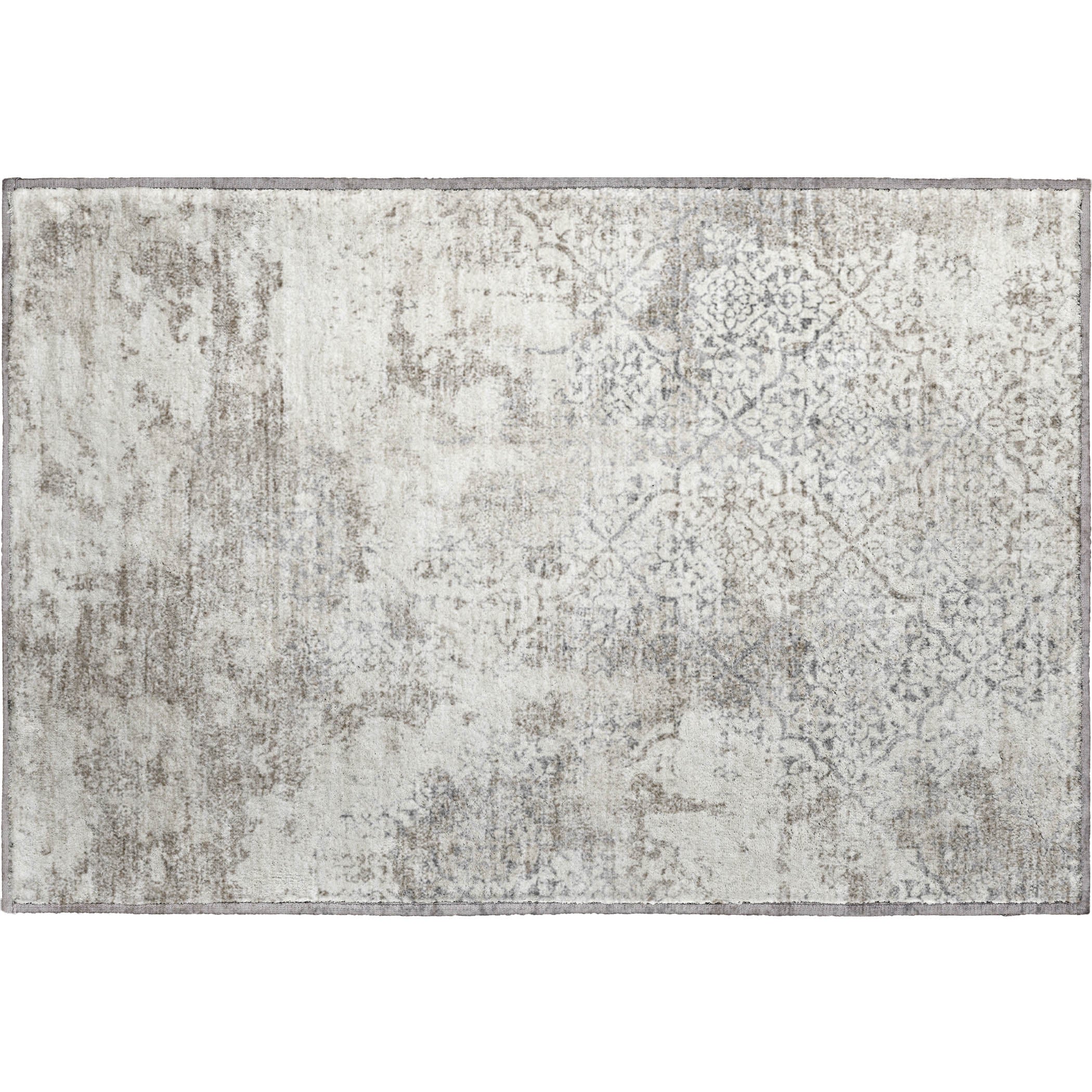 Bangkok Machine Washable Transitional Ivory Rug 1'8" x 2'6" #shape_Rectangle