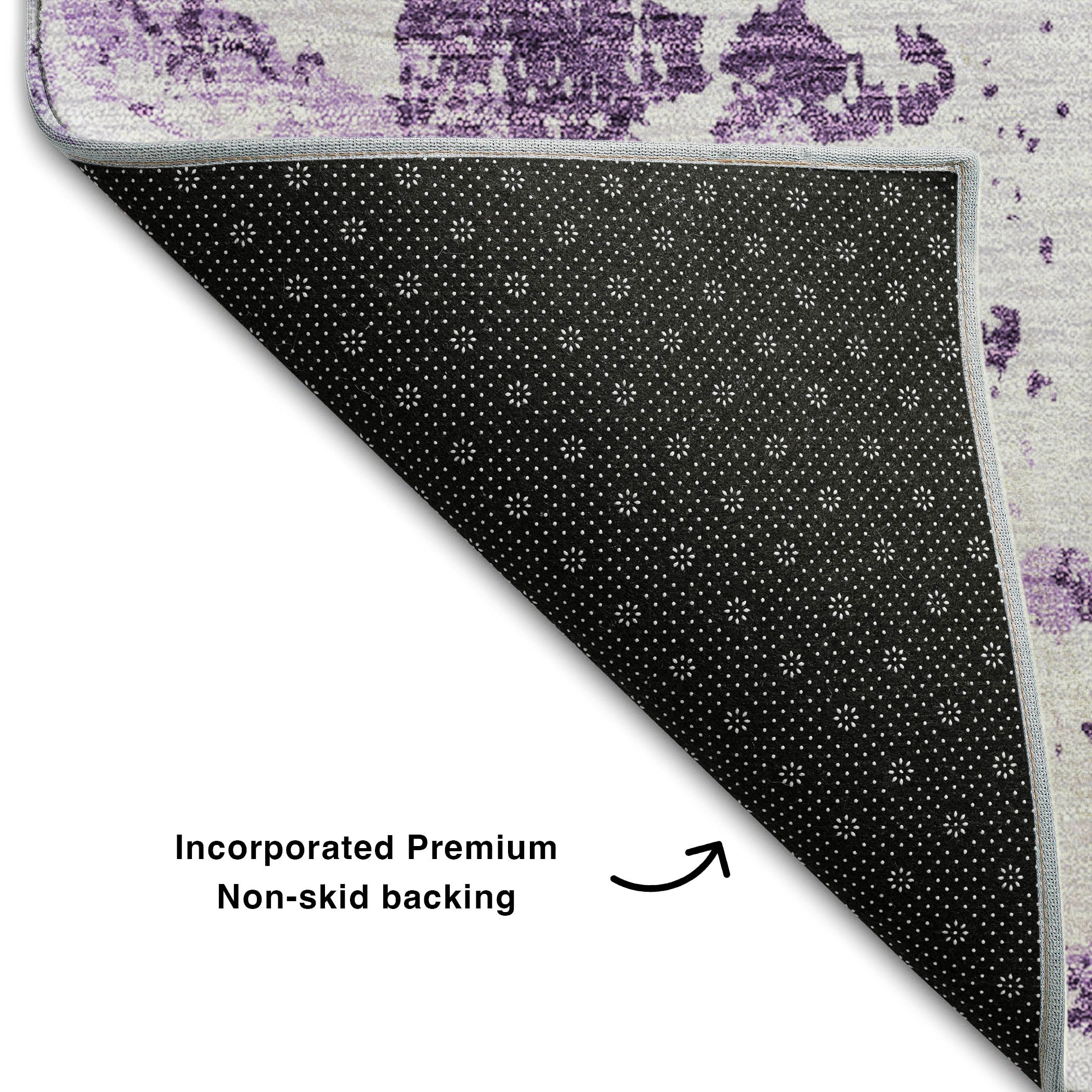 Bangkok Machine Washable Transitional Lavender Purple Rug 1'8" x 2'6" #shape_Rectangle