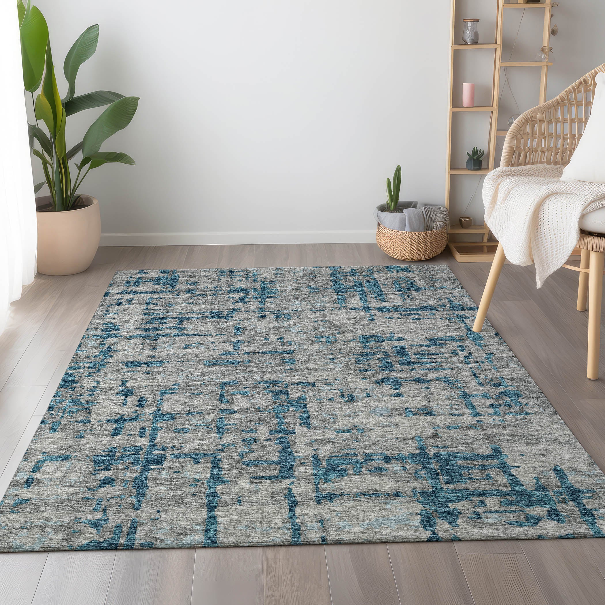 Lima Machine Washable Transitional Peacock Multi Rug 2'6" x 3'10" #shape_Rectangle