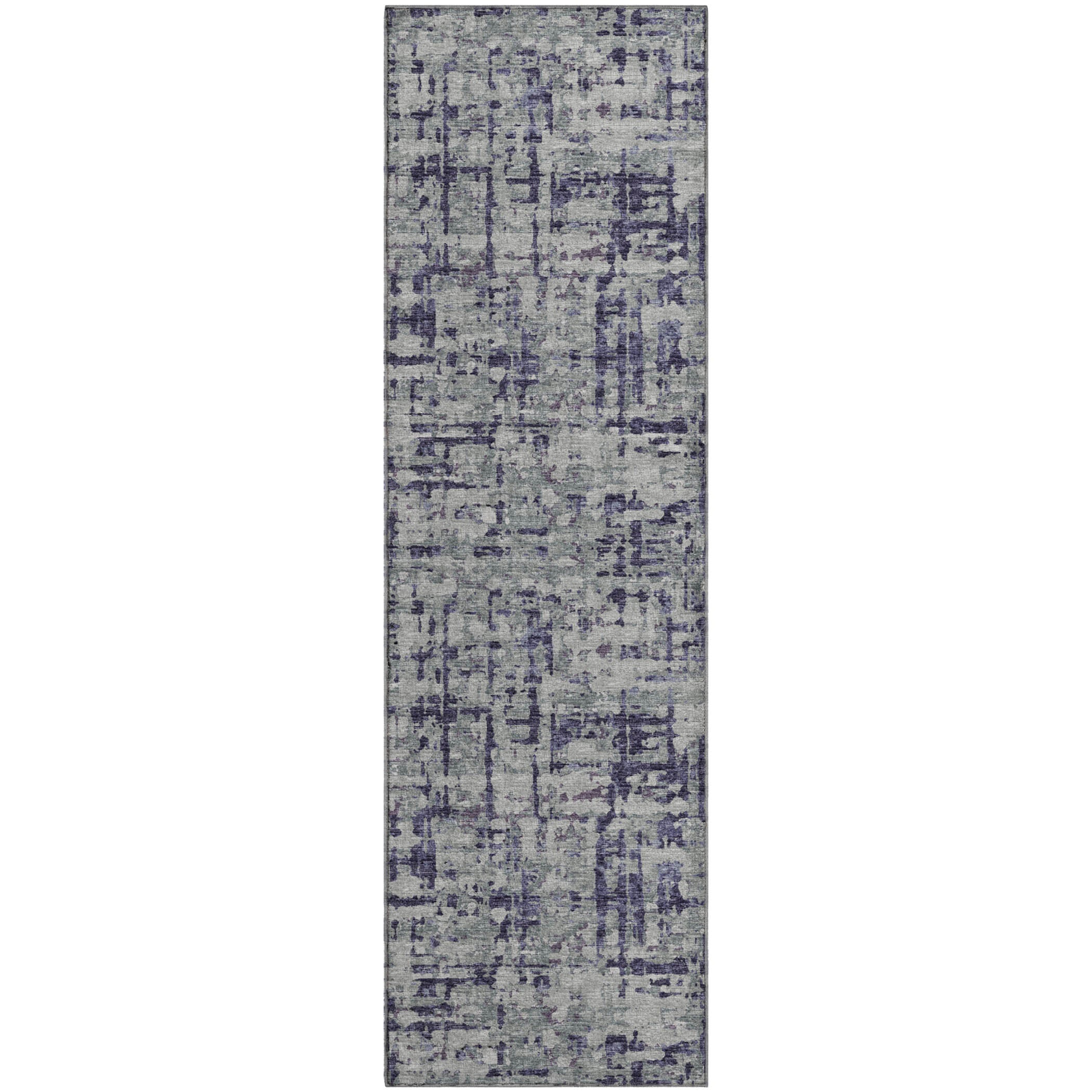 Lima Machine Washable Transitional Purple Rug 2'3" x 7'6" #shape_Runner