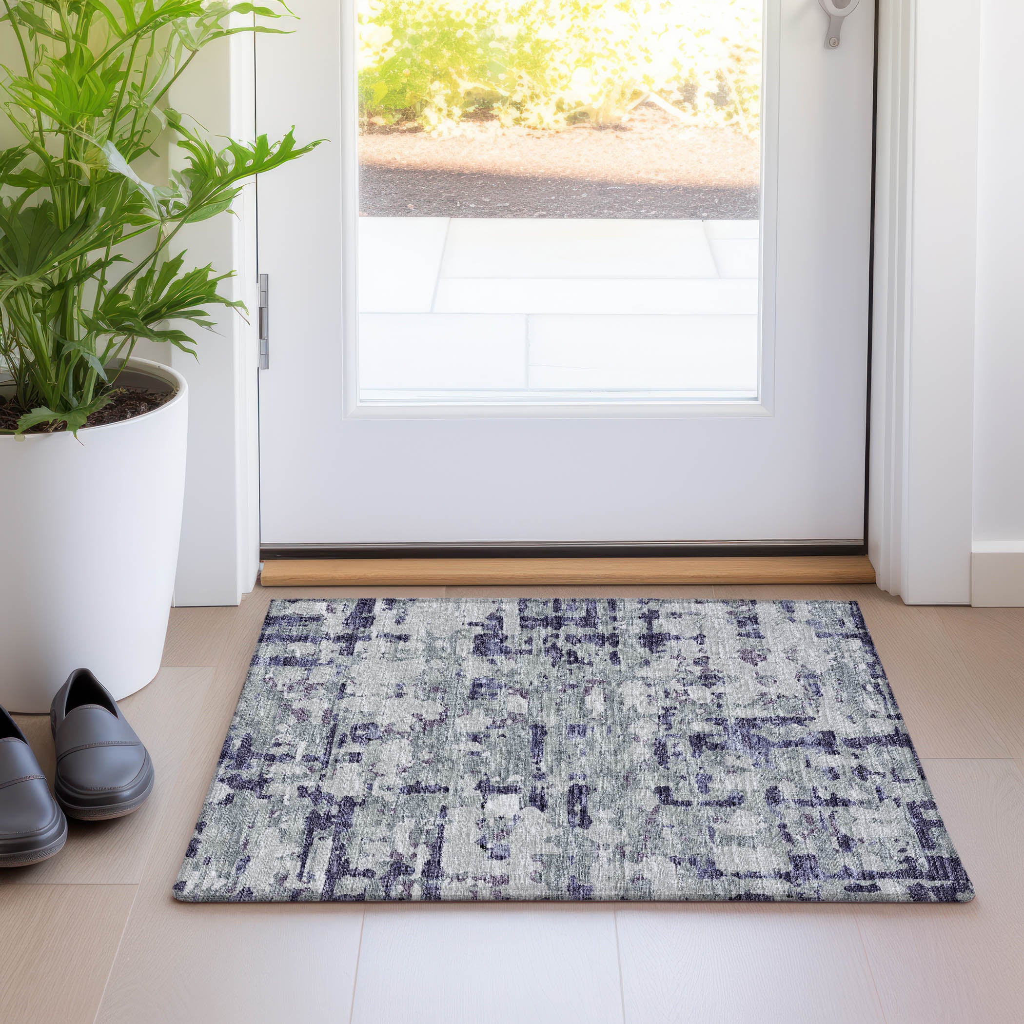 Lima Machine Washable Transitional Purple Rug 1'8" x 2'6" #shape_Rectangle
