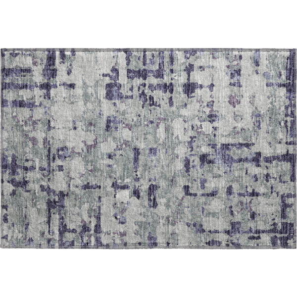 Lima Machine Washable Transitional Purple Rug 1'8" x 2'6"