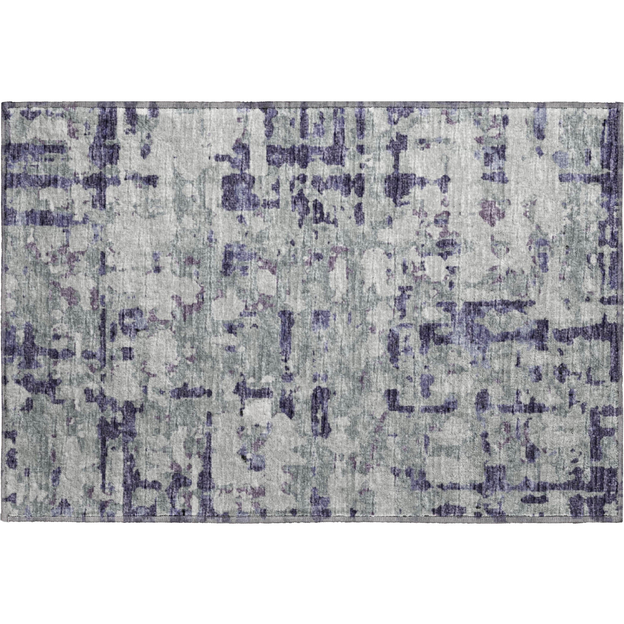 Lima Machine Washable Transitional Purple Rug 1'8" x 2'6" #shape_Rectangle