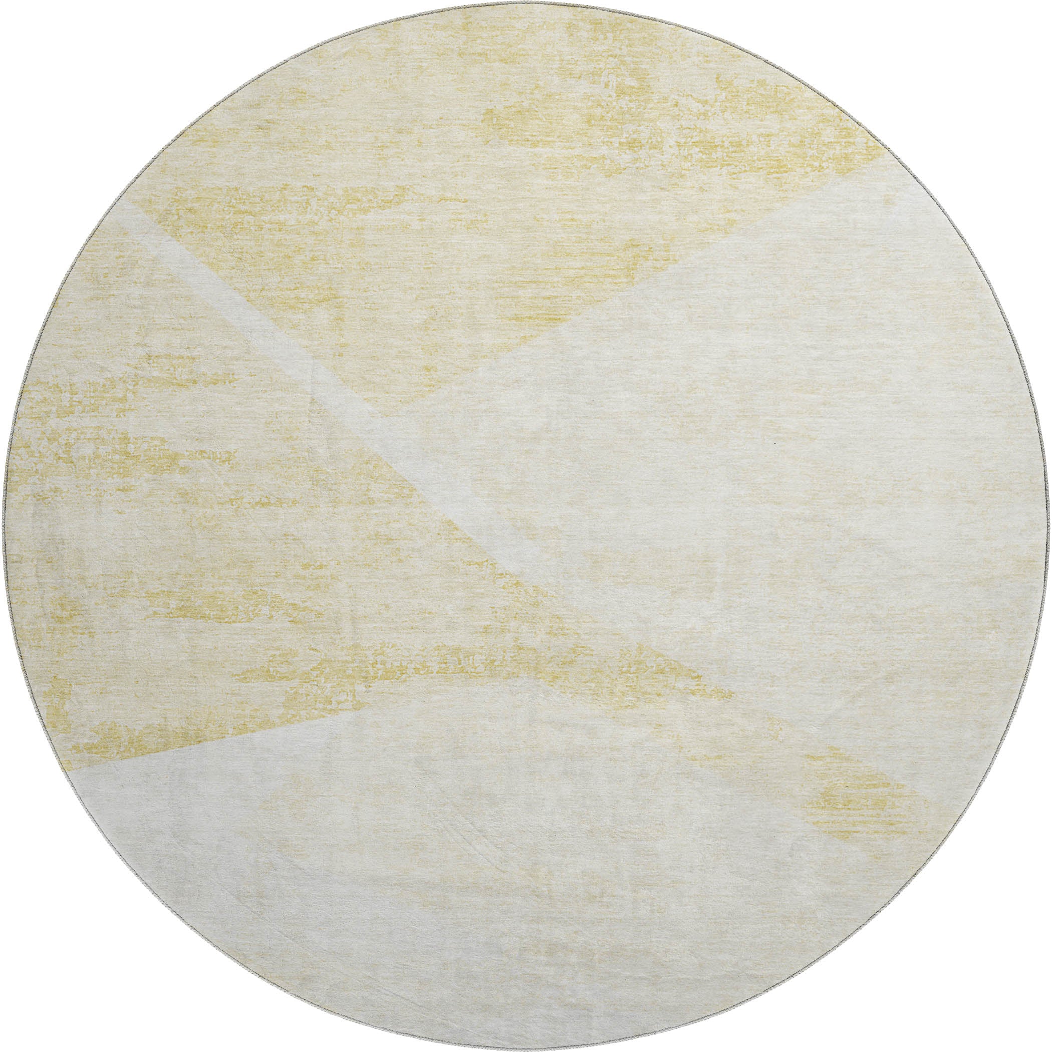 Bangkok Machine Washable Transitional Gold Rug 8' x 8' #shape_Round