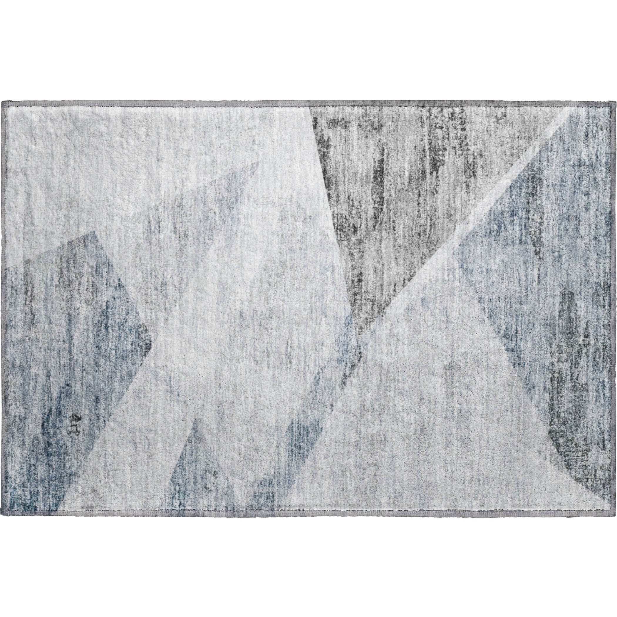 Bangkok Machine Washable Transitional Sky Blue Rug 1'8" x 2'6" #shape_Rectangle