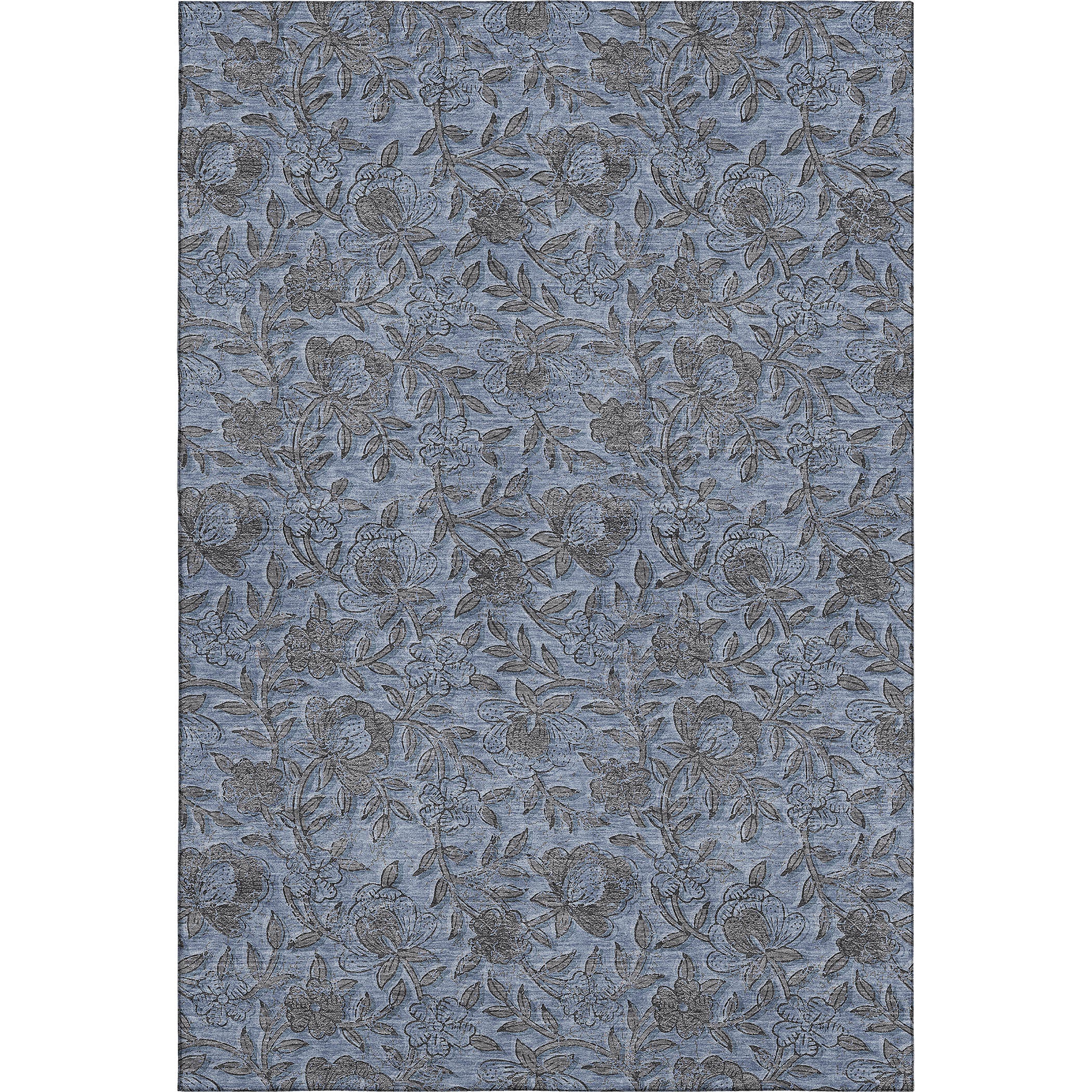 Porto Machine Washable Transitional Blue Rug 2'6" x 3'10" #shape_Rectangle