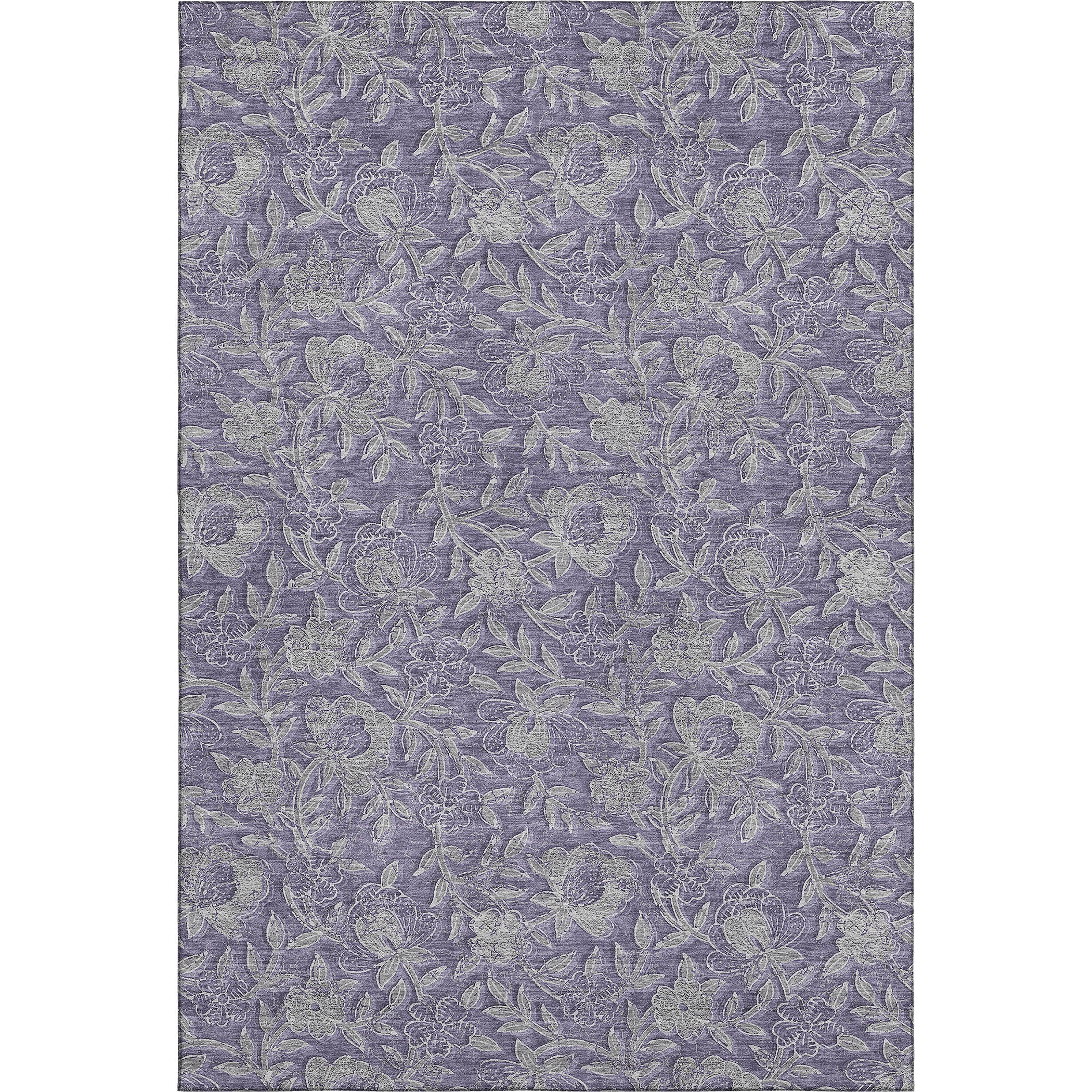 Porto Machine Washable Transitional Eggplant Purple Rug 2'6" x 3'10" #shape_Rectangle