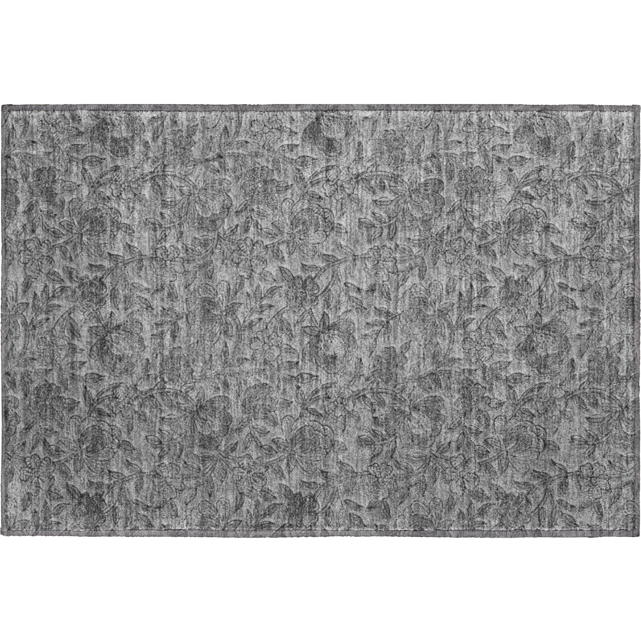 Porto Machine Washable Transitional Gray Rug 1'8" x 2'6" #shape_Rectangle
