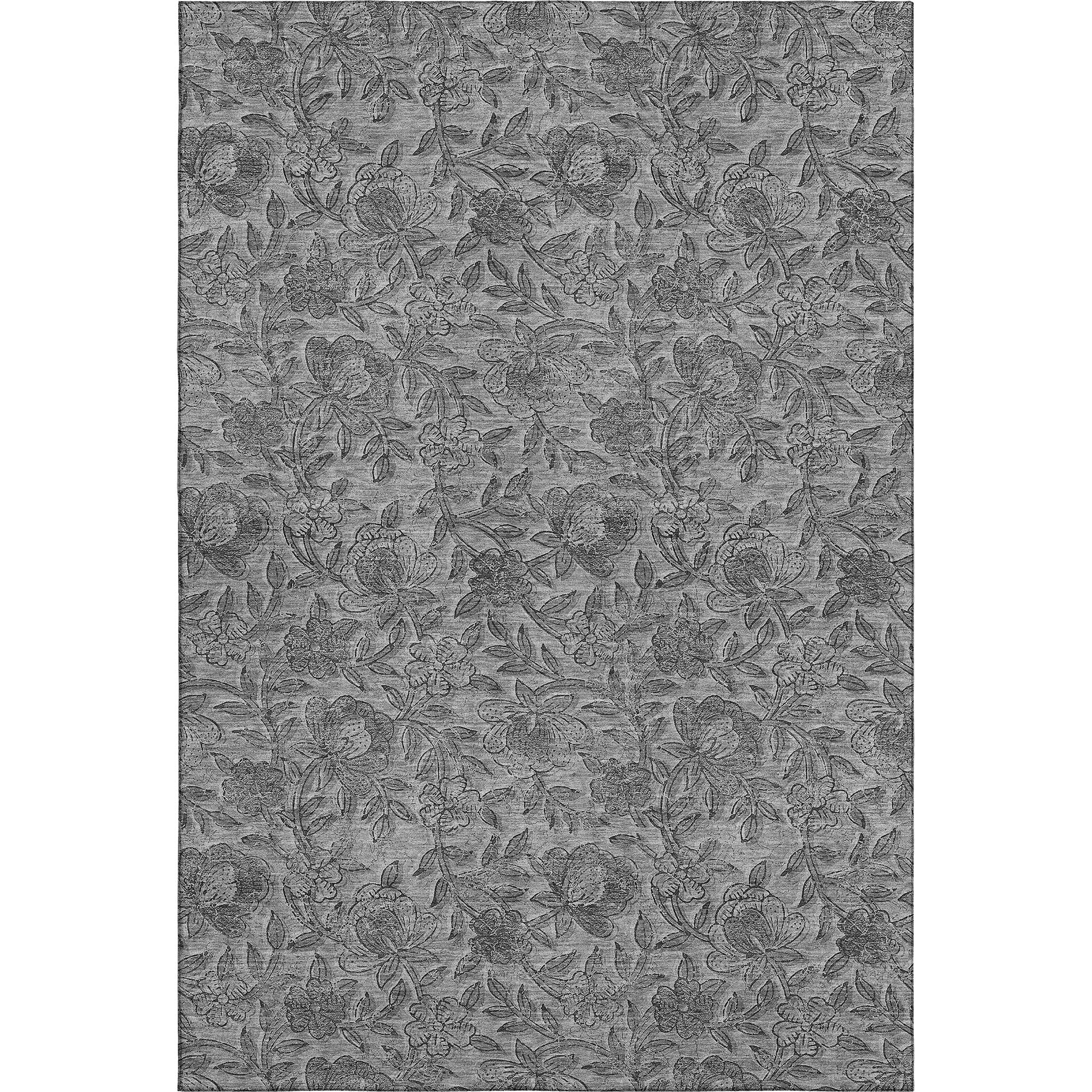Porto Machine Washable Transitional Gray Rug 2'6" x 3'10" #shape_Rectangle