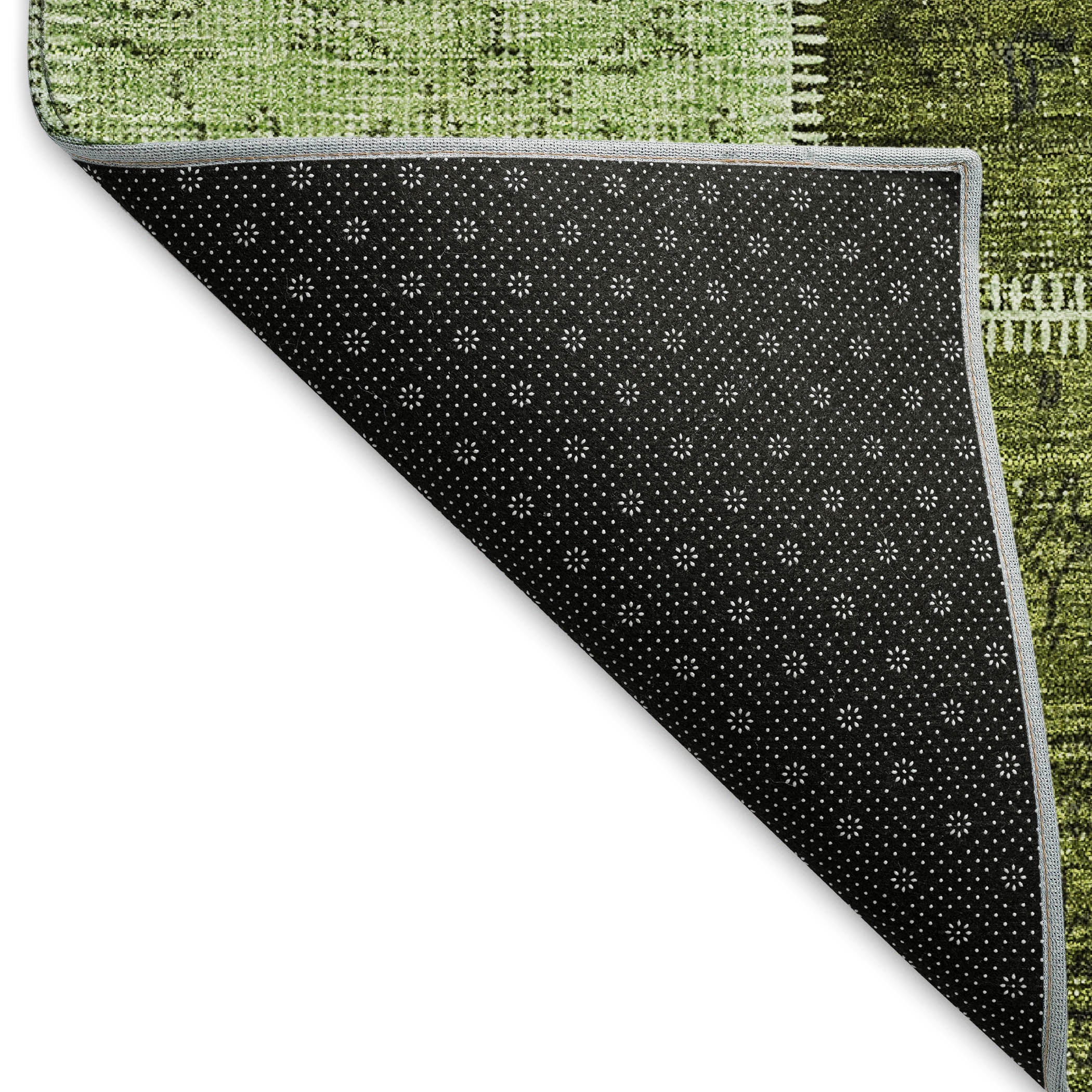 Istanbul Machine Washable Transitional Olive Green Rug 1'8" x 2'6" #shape_Rectangle