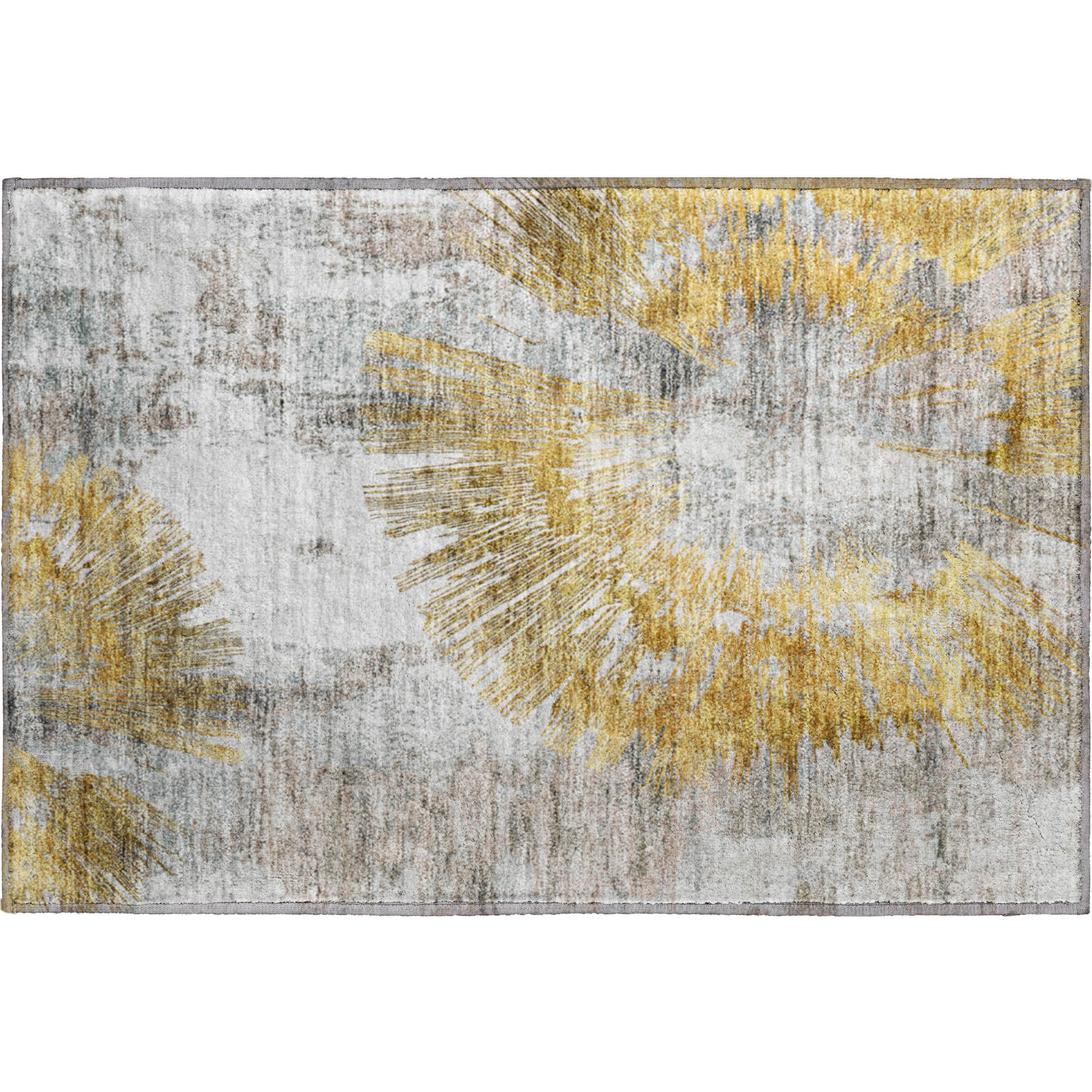 Havana Machine Washable Transitional Gold Rug 1'8" x 2'6" #shape_Rectangle