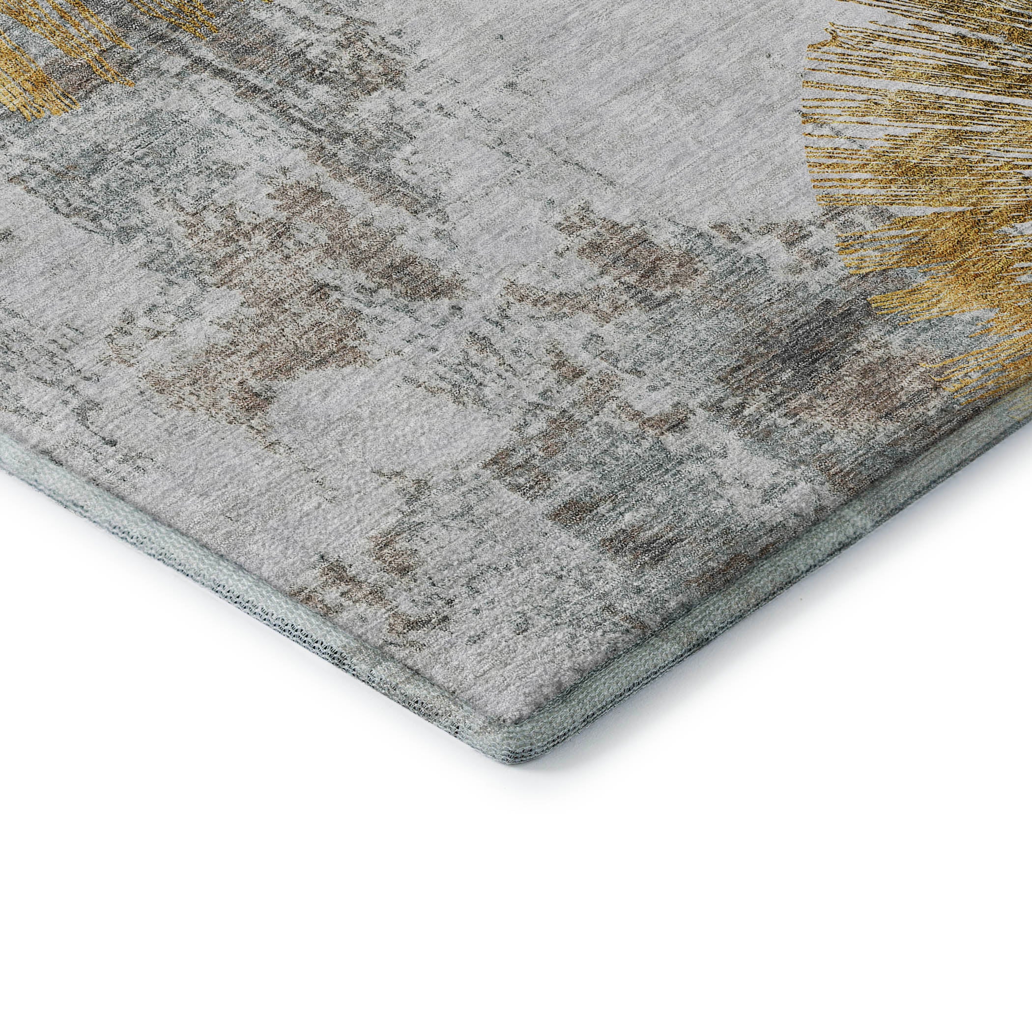 Havana Machine Washable Transitional Gold Rug 1'8" x 2'6" #shape_Rectangle