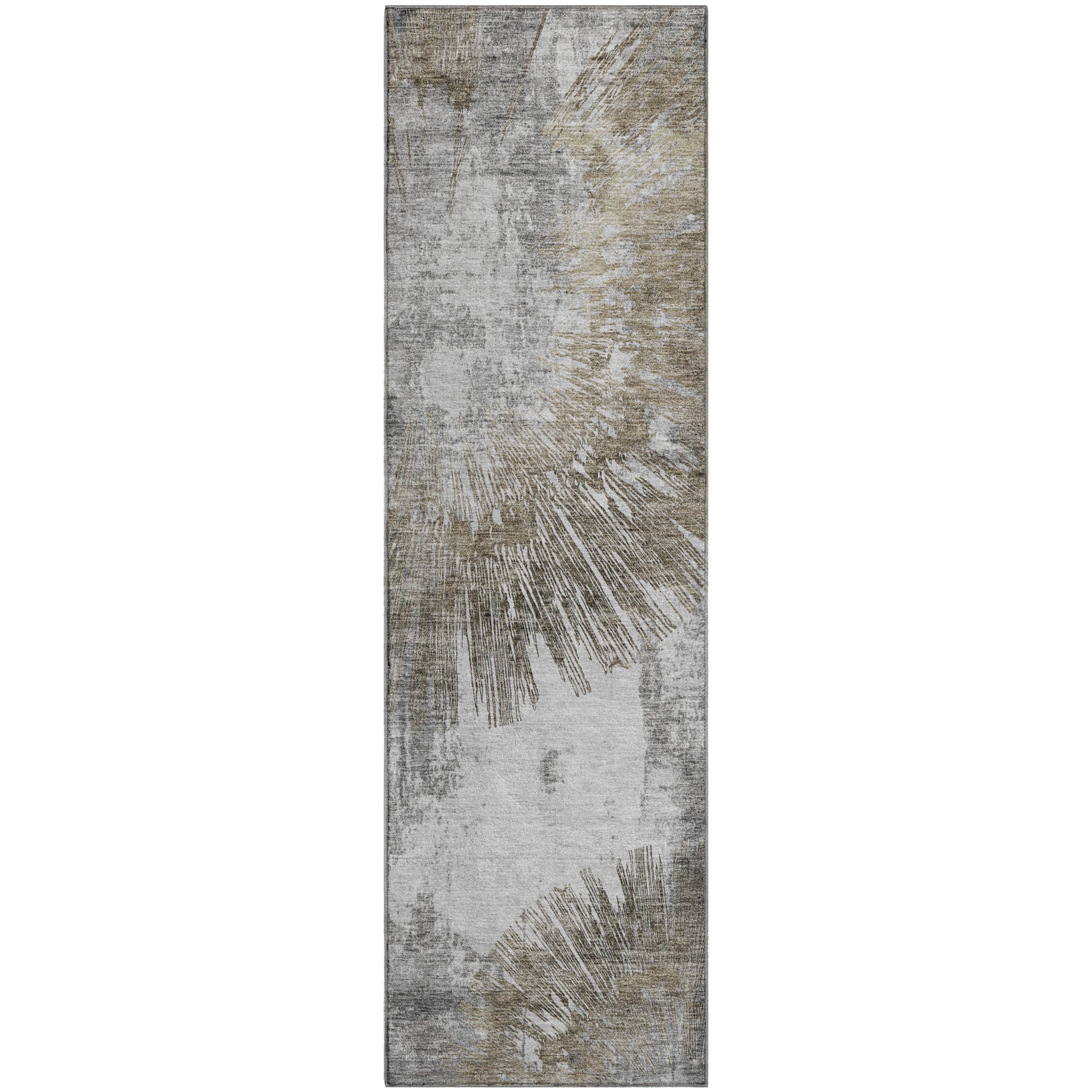 Havana Machine Washable Transitional Taupe Brown Rug 2'3" x 7'6" #shape_Runner